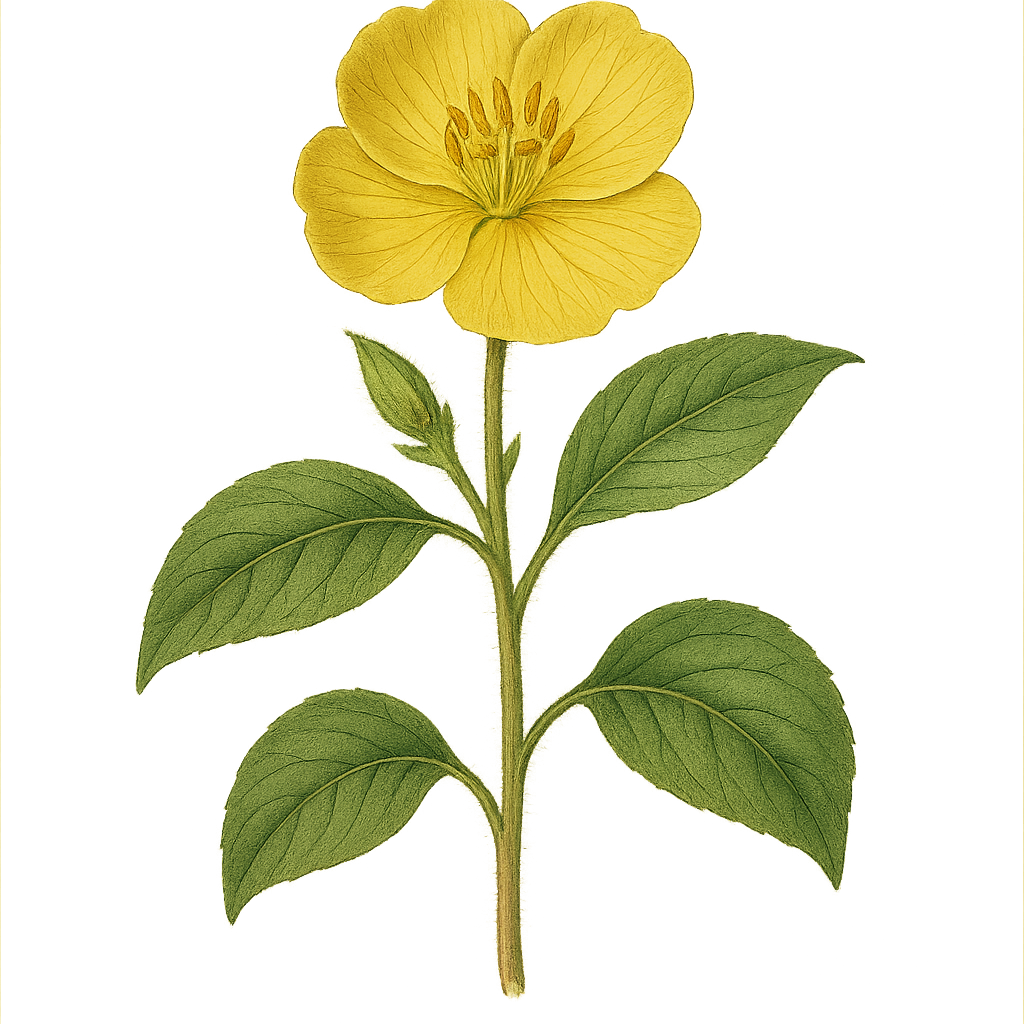 Botanical artwork associated with MacCart's sundrops (Oenothera hartwegii subsp. maccartii (Shinners) W.L.Wagner & Hoch)