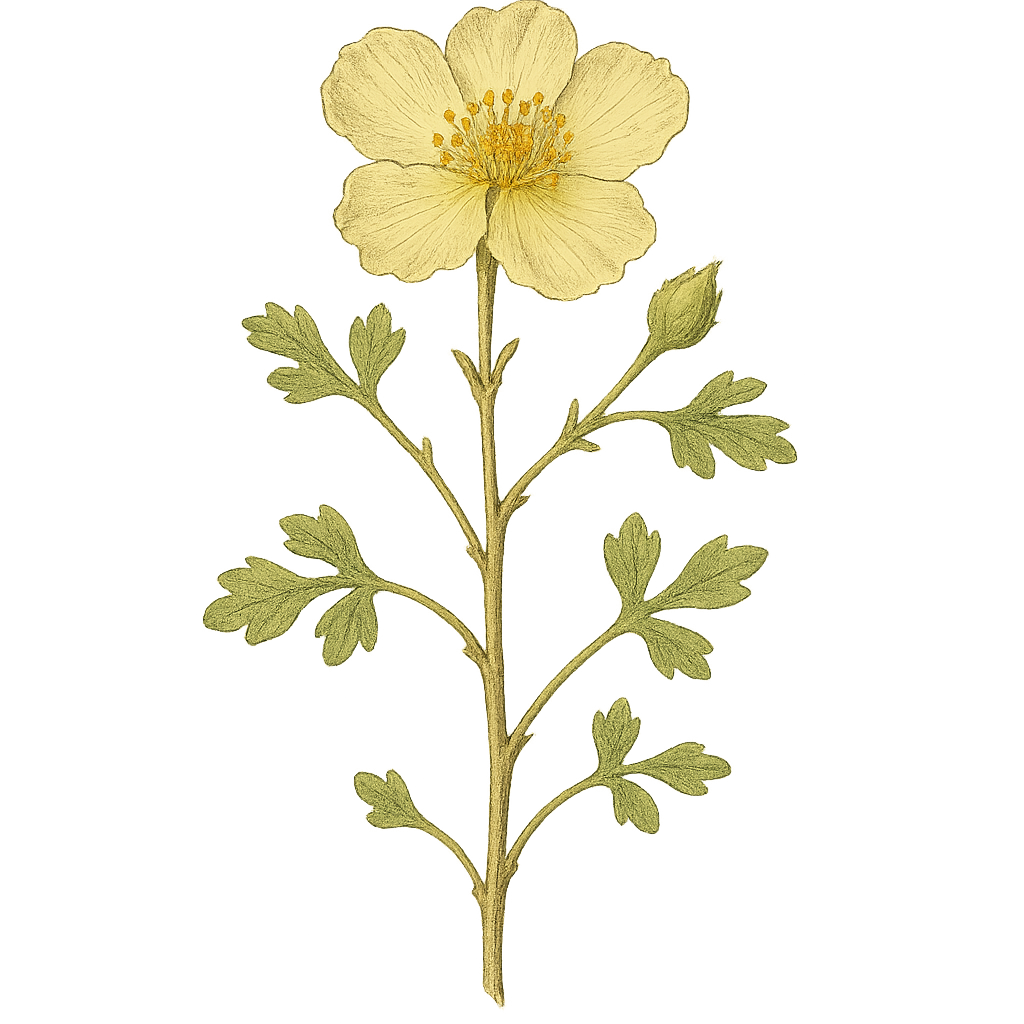 Botanical artwork associated with Arizona cliffrose (Purshia subintegra (Kearney) Henrickson)