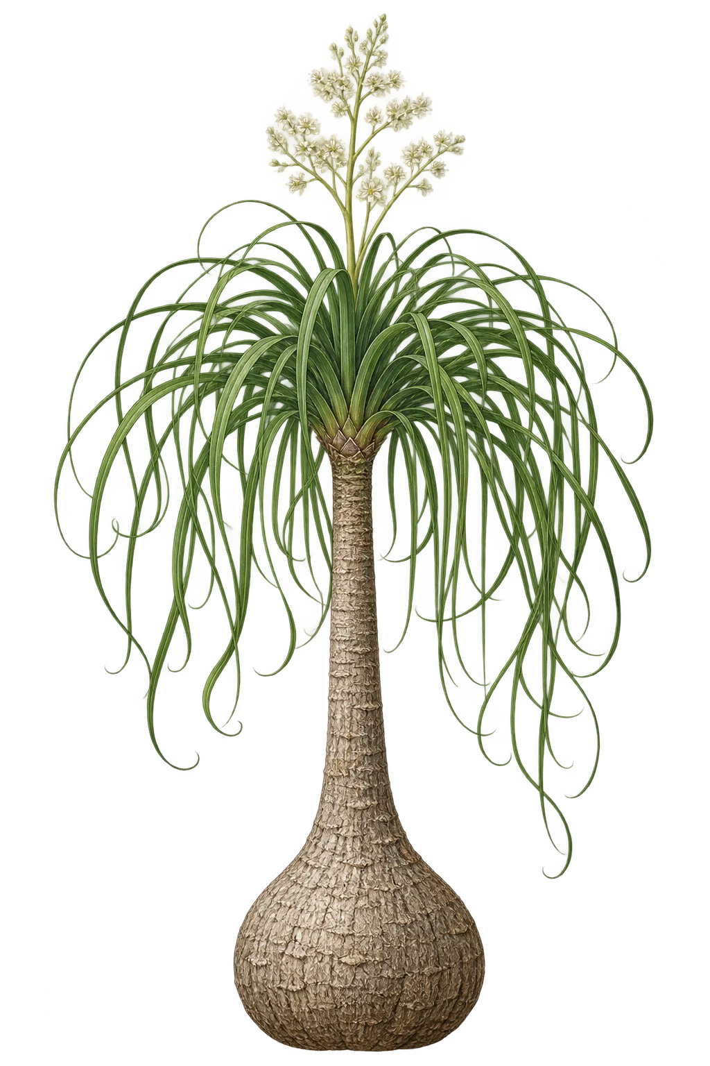Botanical artwork associated with bottle-palm (Beaucarnea Lem.)