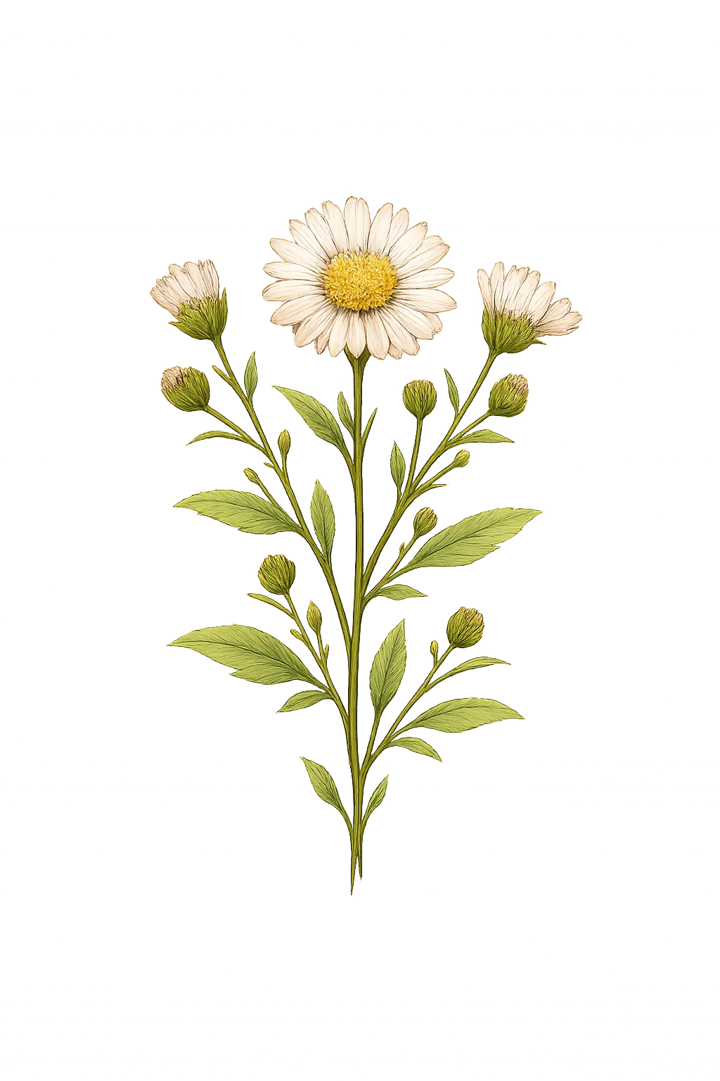 Botanical artwork associated with Apalachicola doll's daisy (Boltonia apalachicolensis L.C. Anderson)