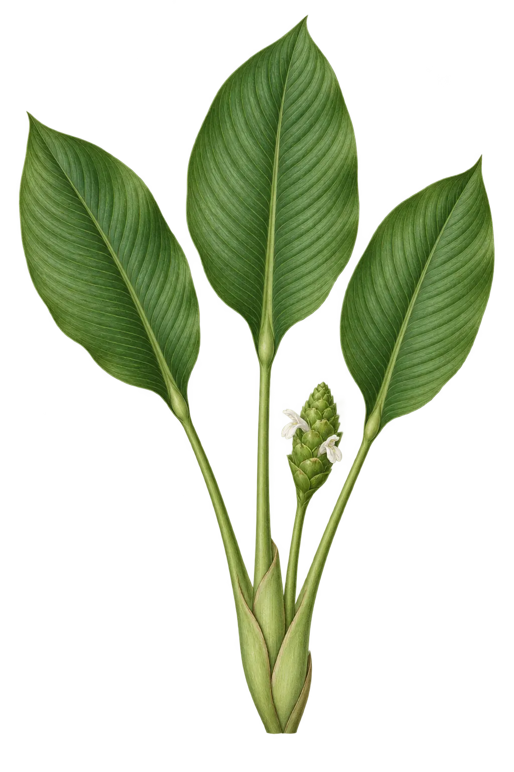 Botanical artwork associated with llerenes (Goeppertia allouia (Aubl.) Borchs. & S.Suárez)