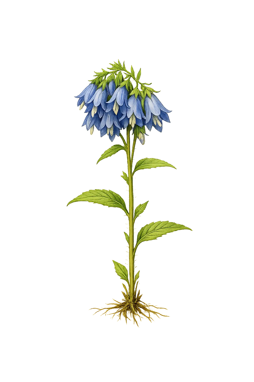 Botanical artwork associated with American bellflower (Campanulastrum americanum (L.) Small)