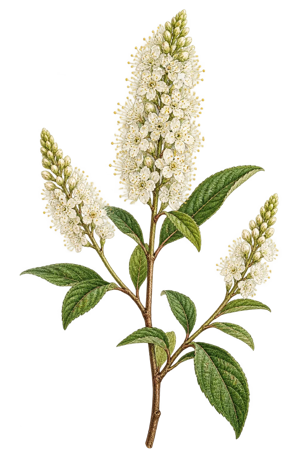 Botanical artwork associated with New Jersey tea (Ceanothus americanus L.)
