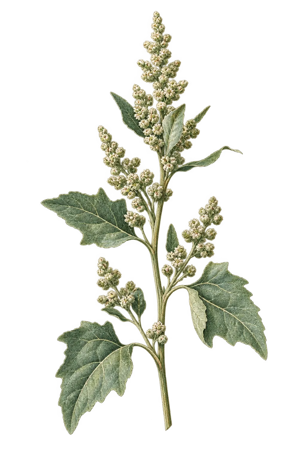 Botanical artwork associated with lambsquarters (Chenopodium album L.)