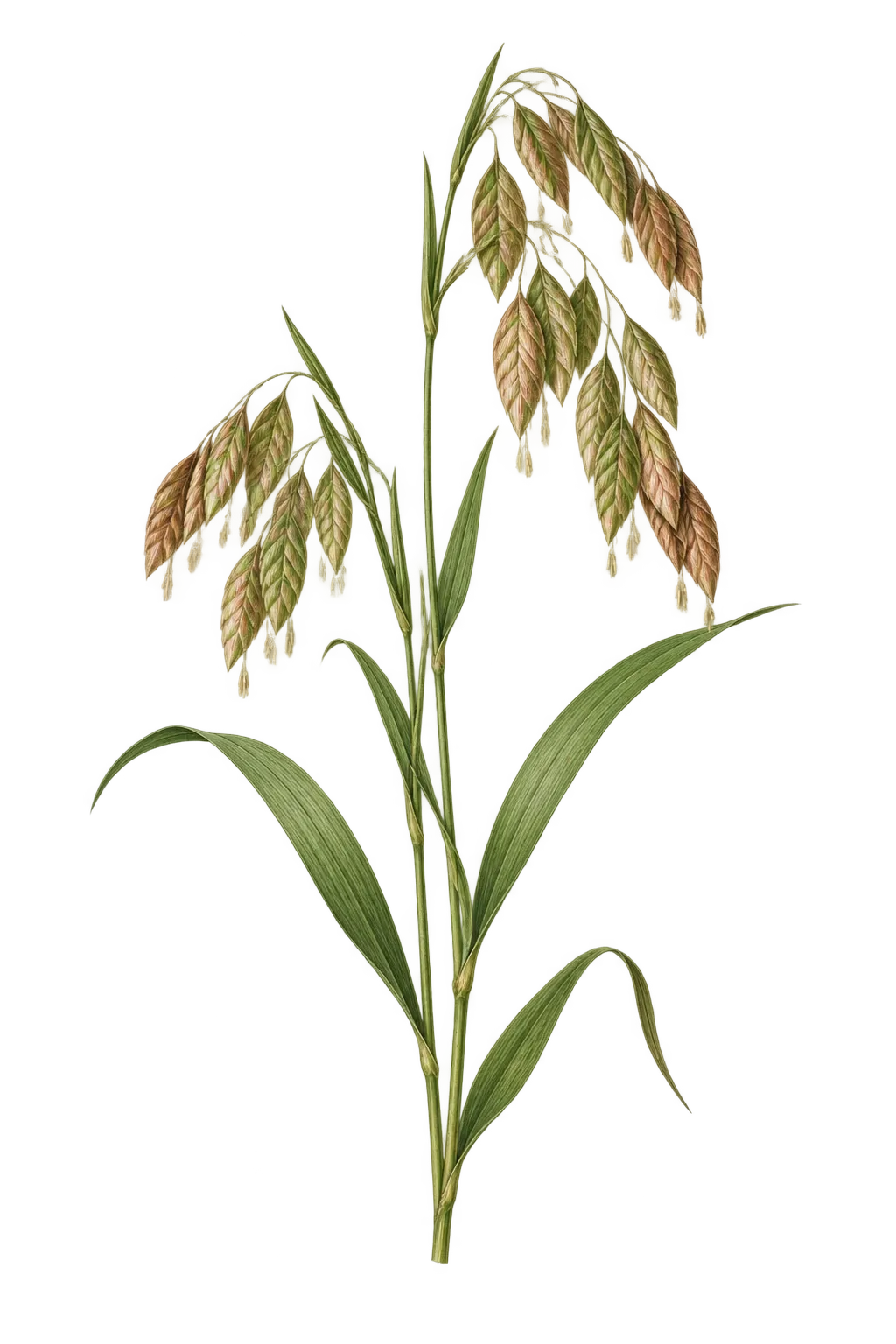 Botanical artwork associated with woodoats (Chasmanthium Link)