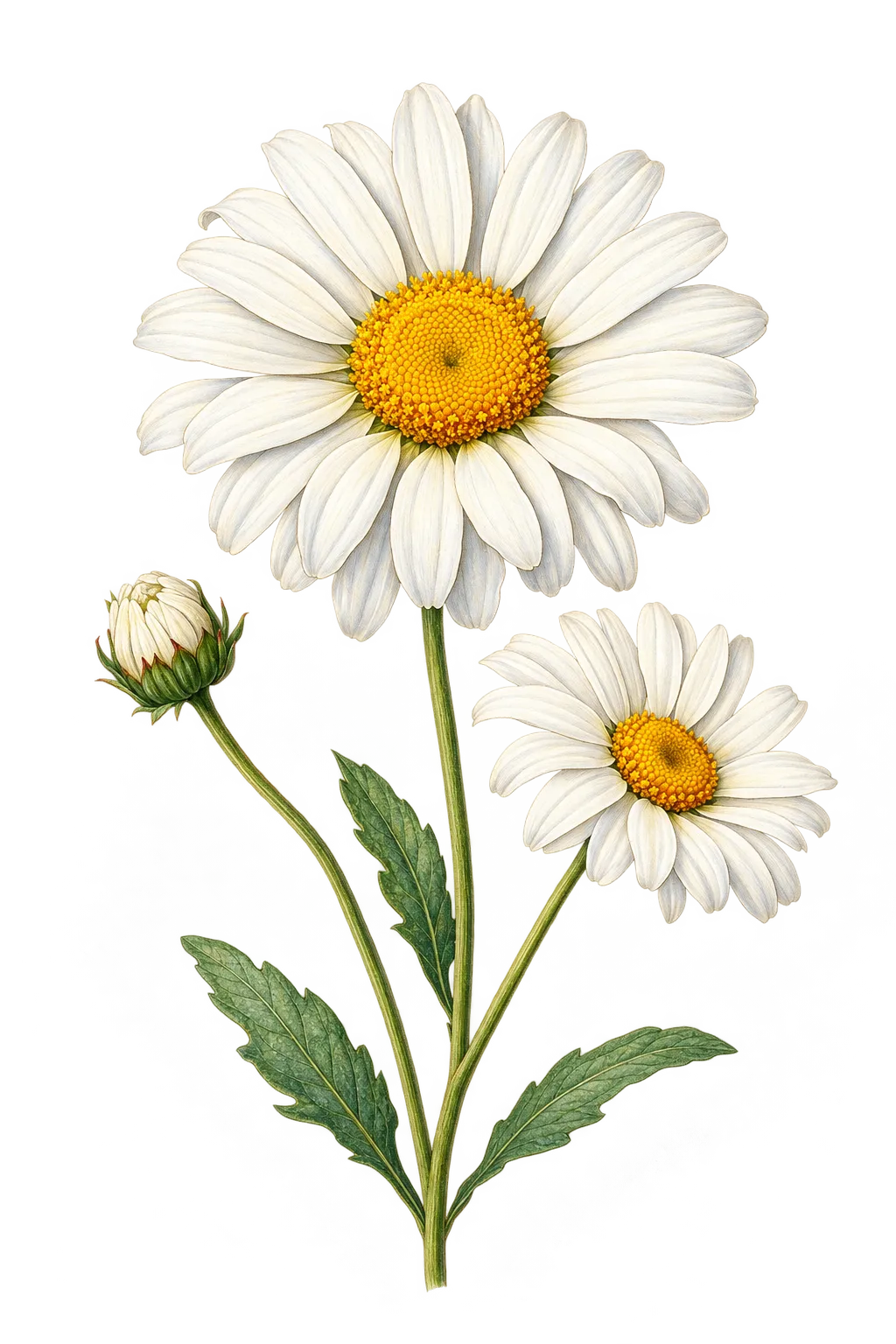 Botanical artwork associated with florist's daisy (Chrysanthemum ×morifolium (Ramat.) Hemsl.)