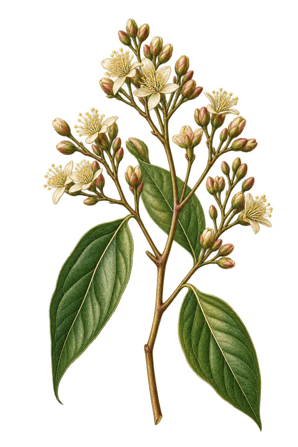 Botanical artwork associated with cinnamon (Cinnamomum Schaeff.)