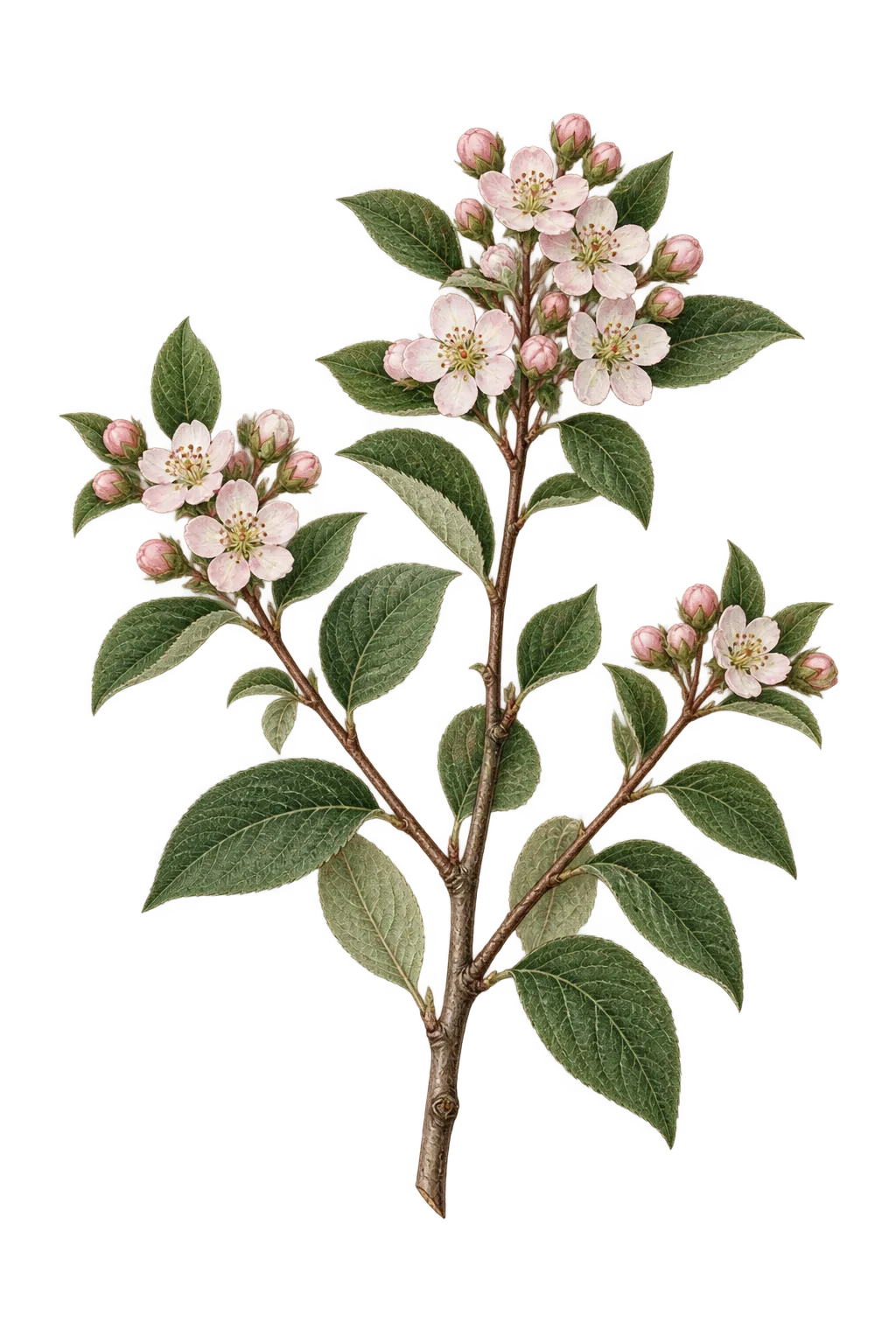 Botanical artwork associated with Peking cotoneaster (Cotoneaster acutifolius Turcz.)