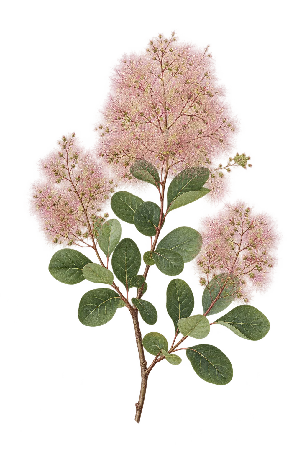 Botanical artwork associated with European smoketree (Cotinus coggygria Scop.)