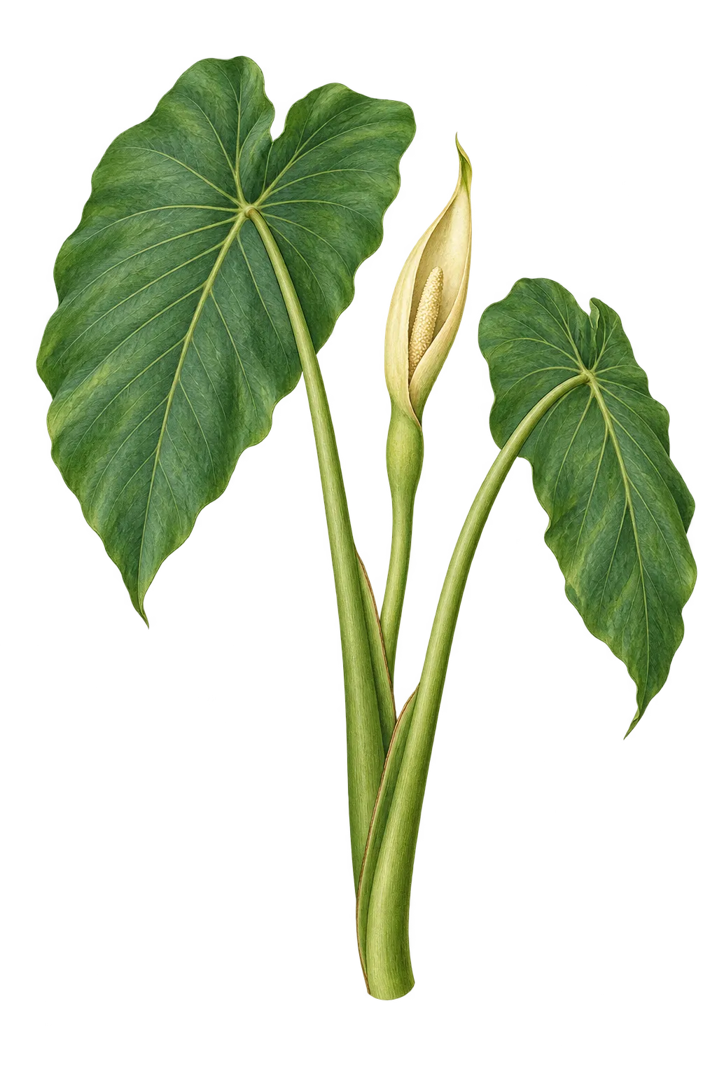 Botanical artwork associated with coco yam (Colocasia esculenta (L.) Schott)