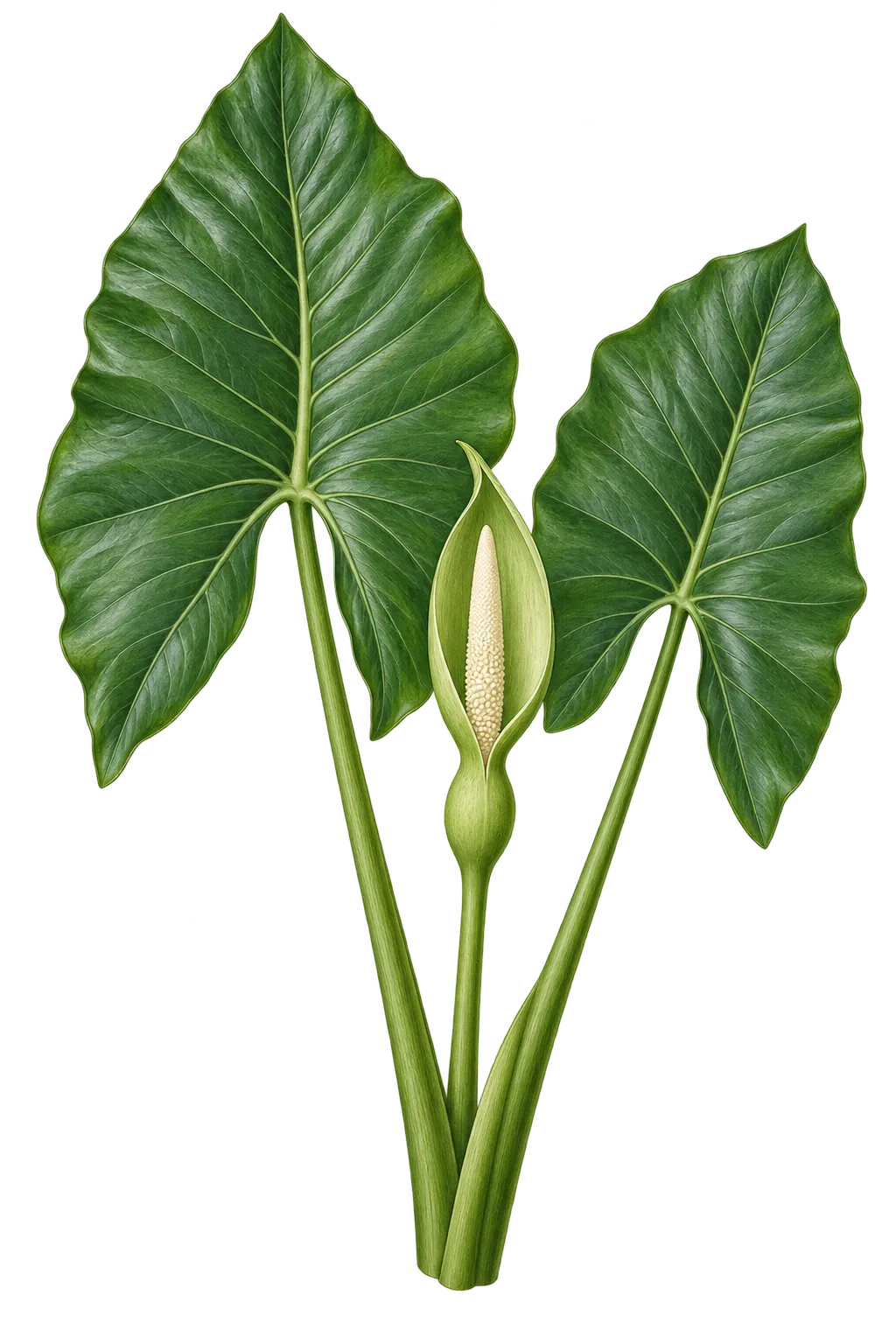 Botanical artwork associated with cunjevoi (Alocasia brisbanensis (F.M. Bailey) Domin)