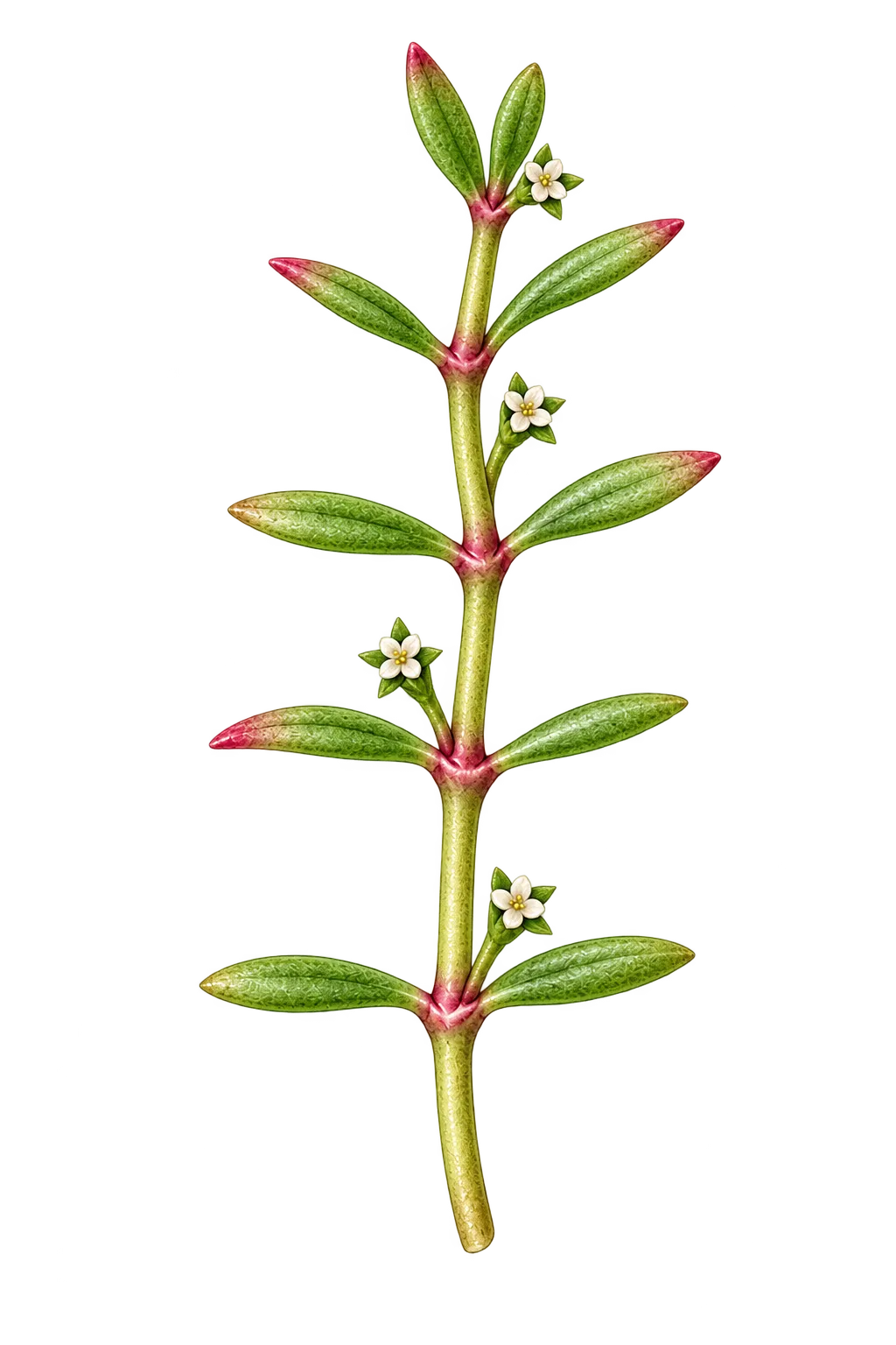 Botanical artwork associated with water pygmyweed (Crassula aquatica (L.) Schönland)