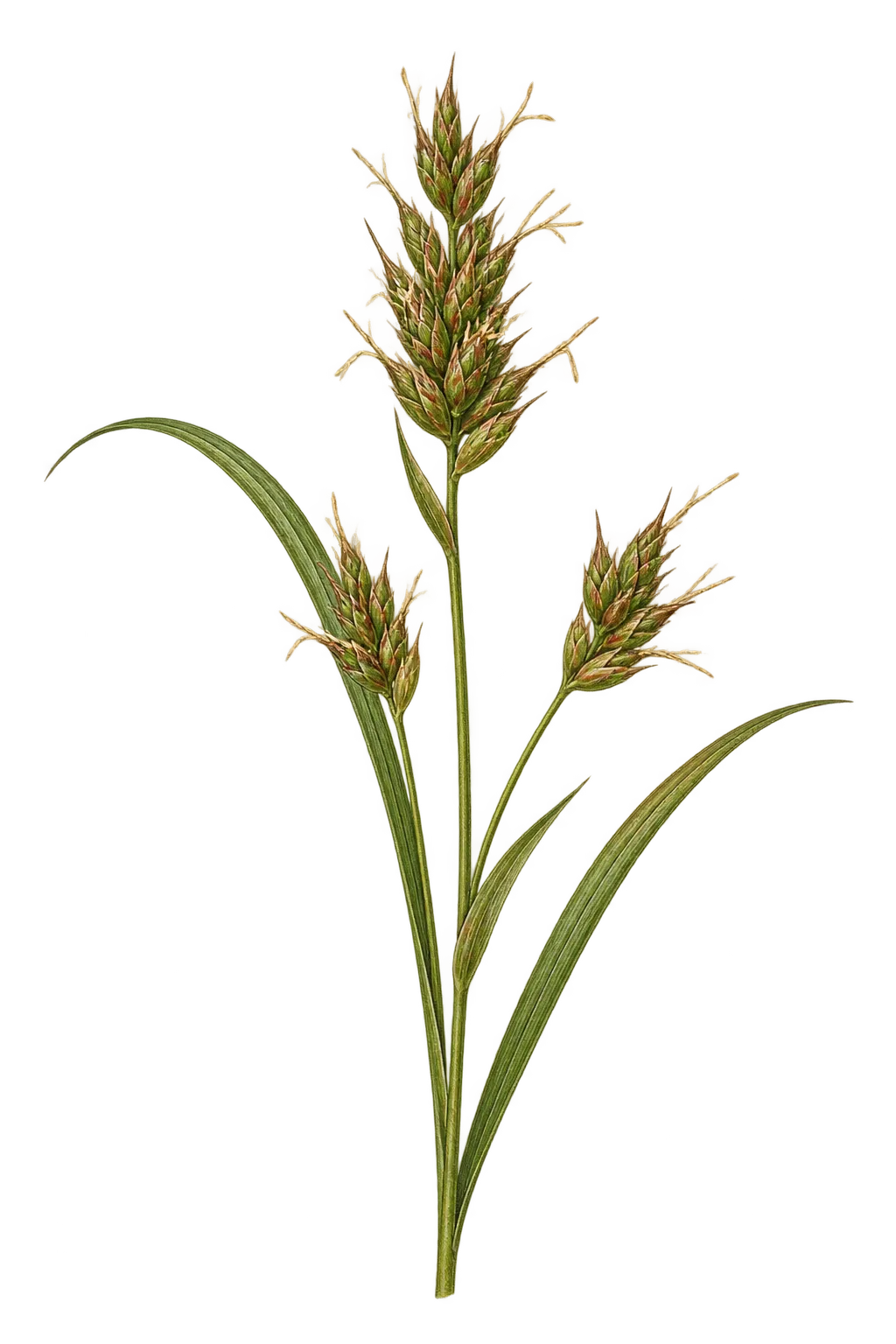 Botanical artwork associated with tapertip flatsedge (Cyperus acuminatus Torr. & Hook.)