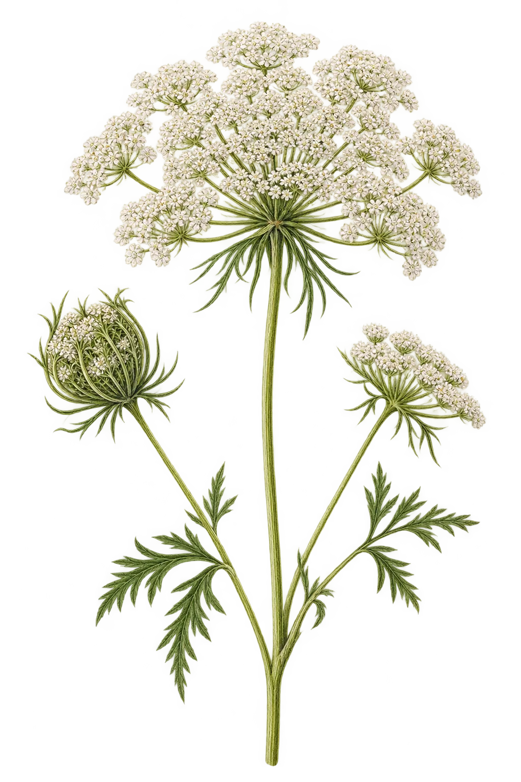Botanical artwork associated with carrot (Daucus carota subsp. sativus (Hoffm.) Schübl. & G.Martens)