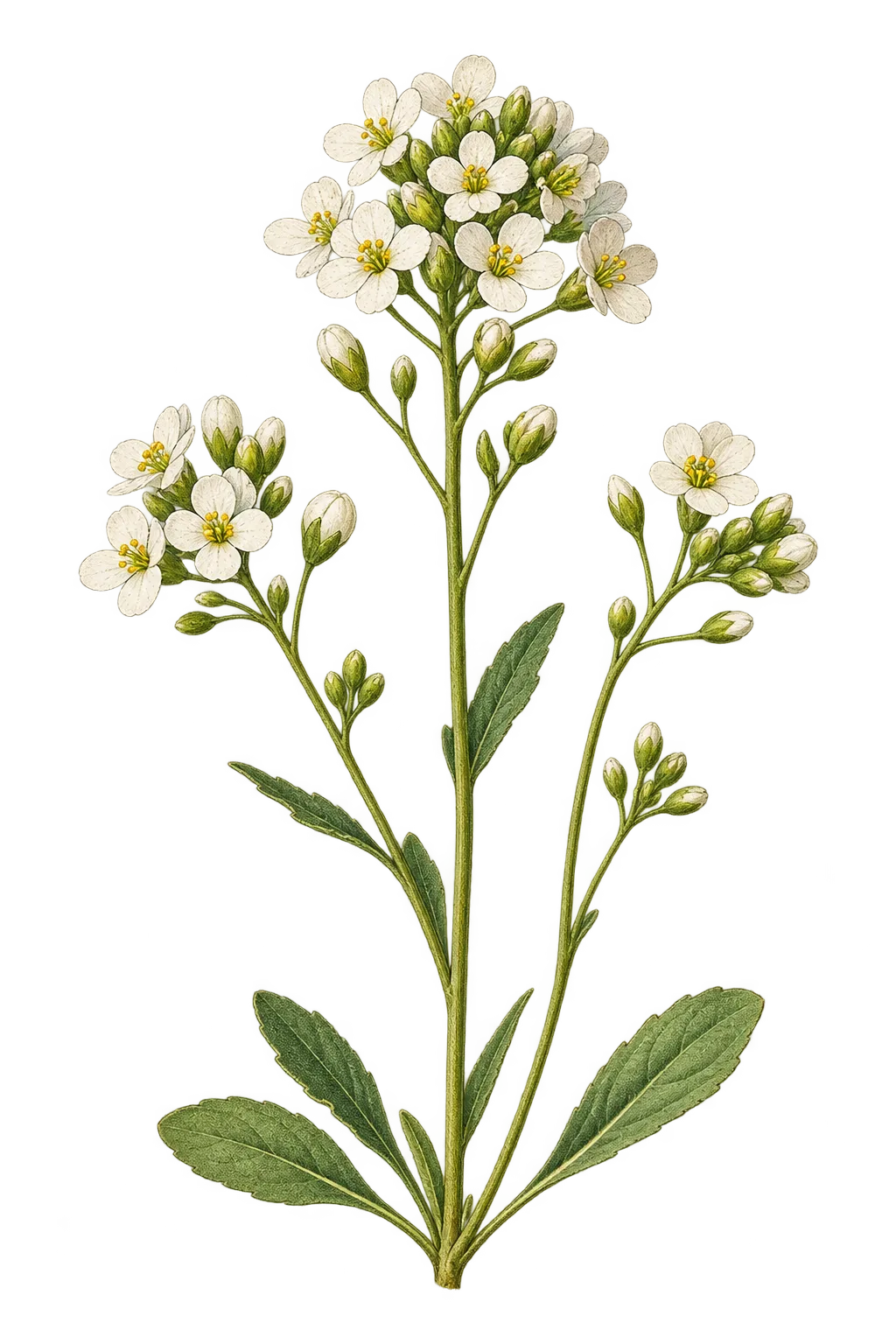Botanical artwork associated with draba (Draba Dill. ex L.)