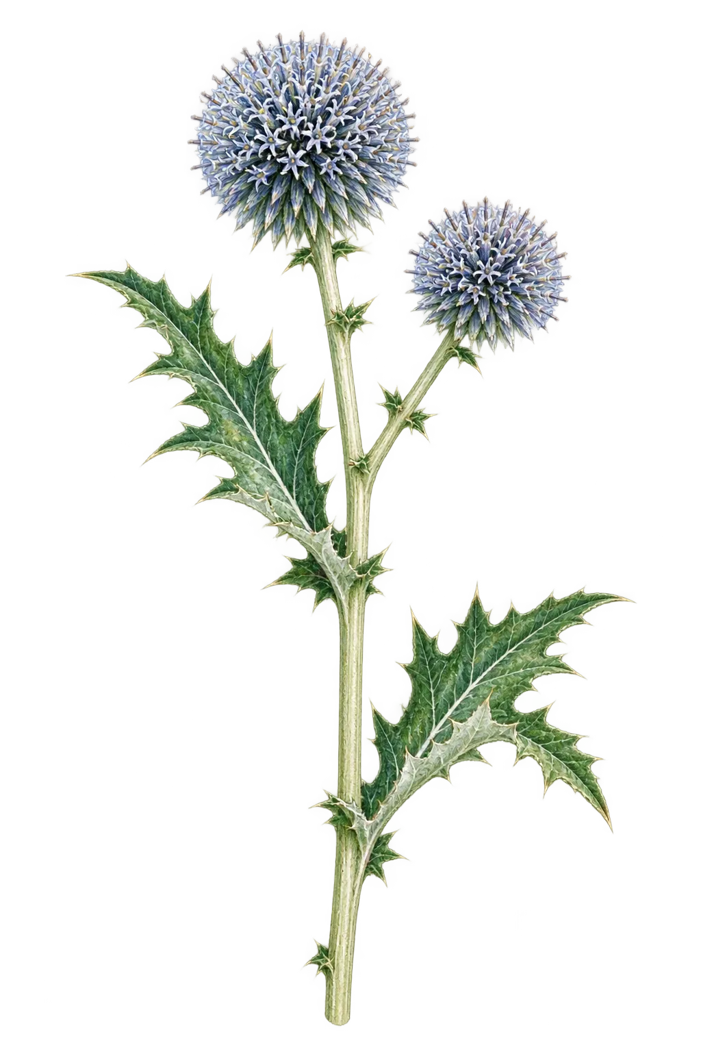 Botanical artwork associated with tall globethistle (Echinops exaltatus Schrad.)