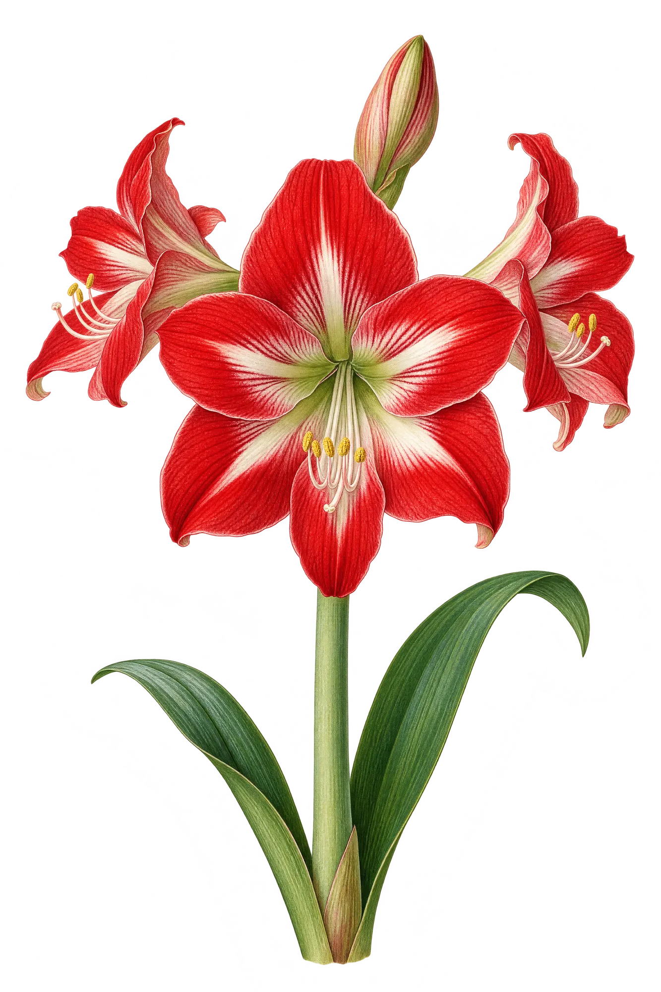 Botanical artwork associated with amaryllis (Amaryllis L.)