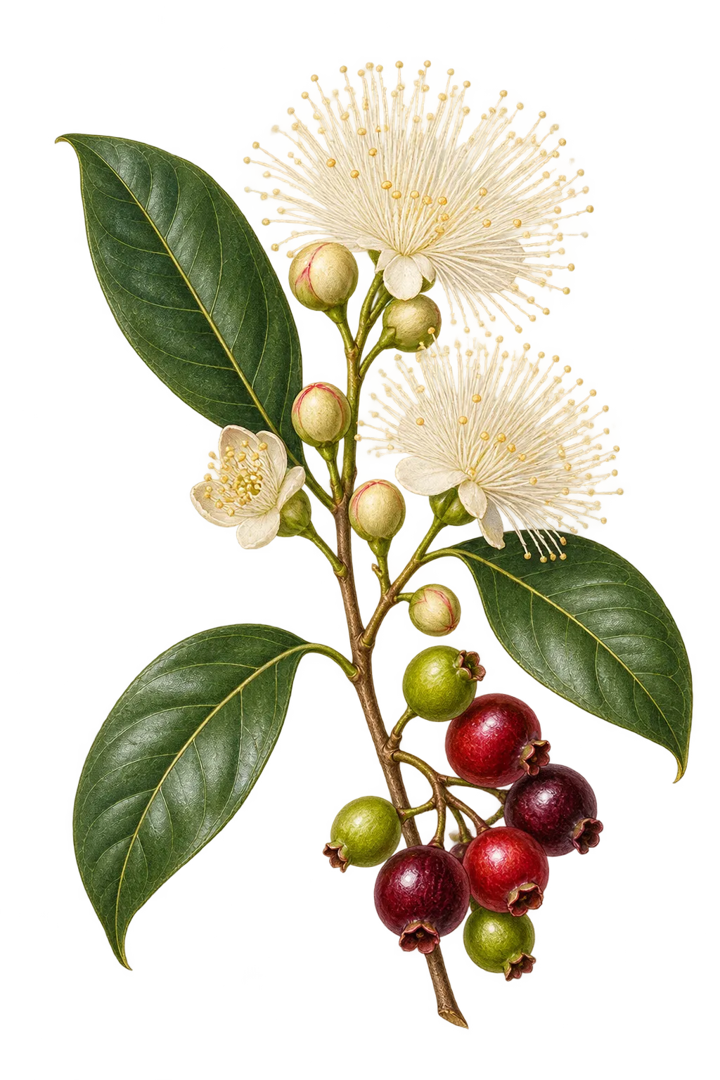 Botanical artwork associated with aggregate eugenia (Eugenia involucrata DC.)