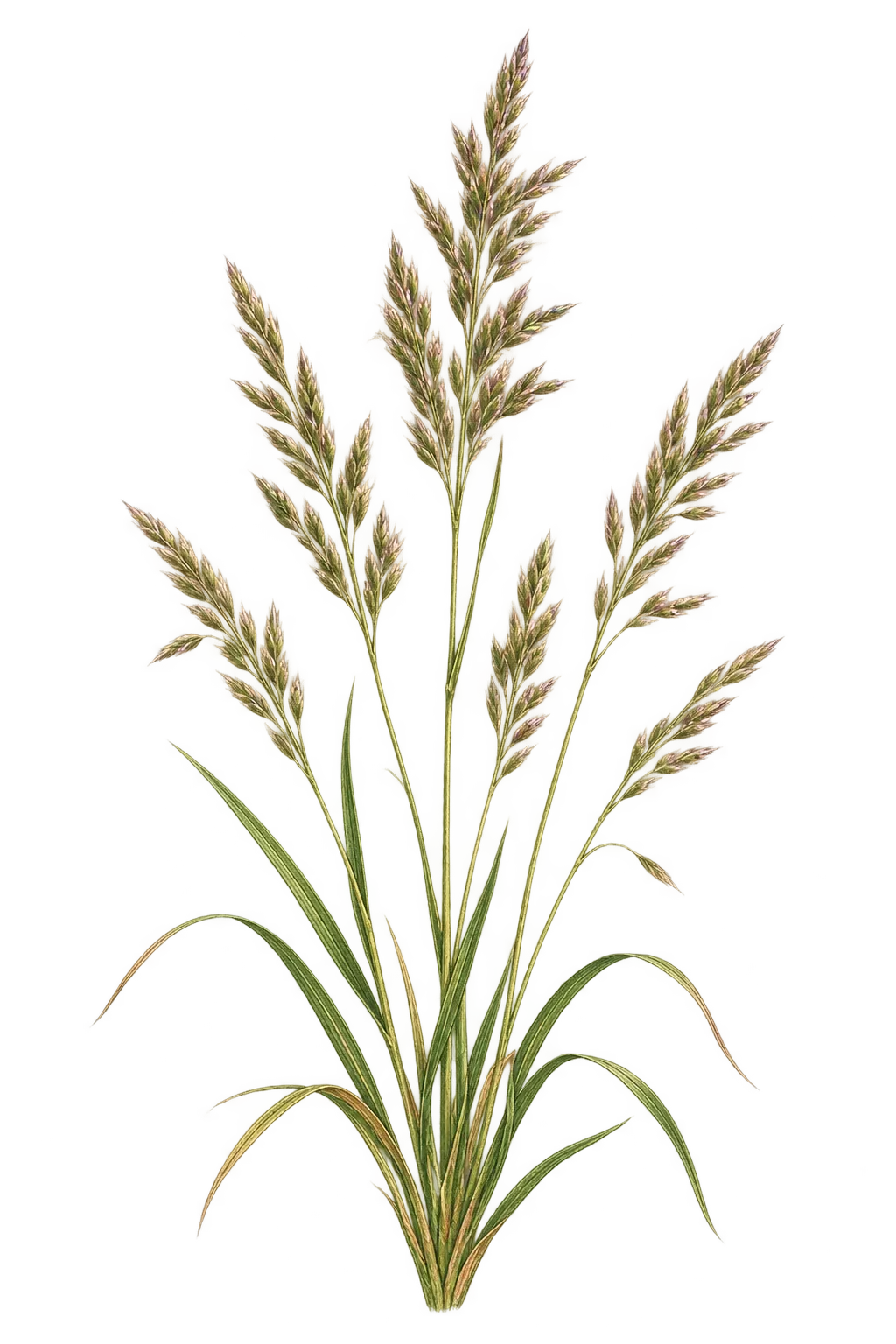 Botanical artwork associated with tufted fescue (Festuca airoides Lam.)