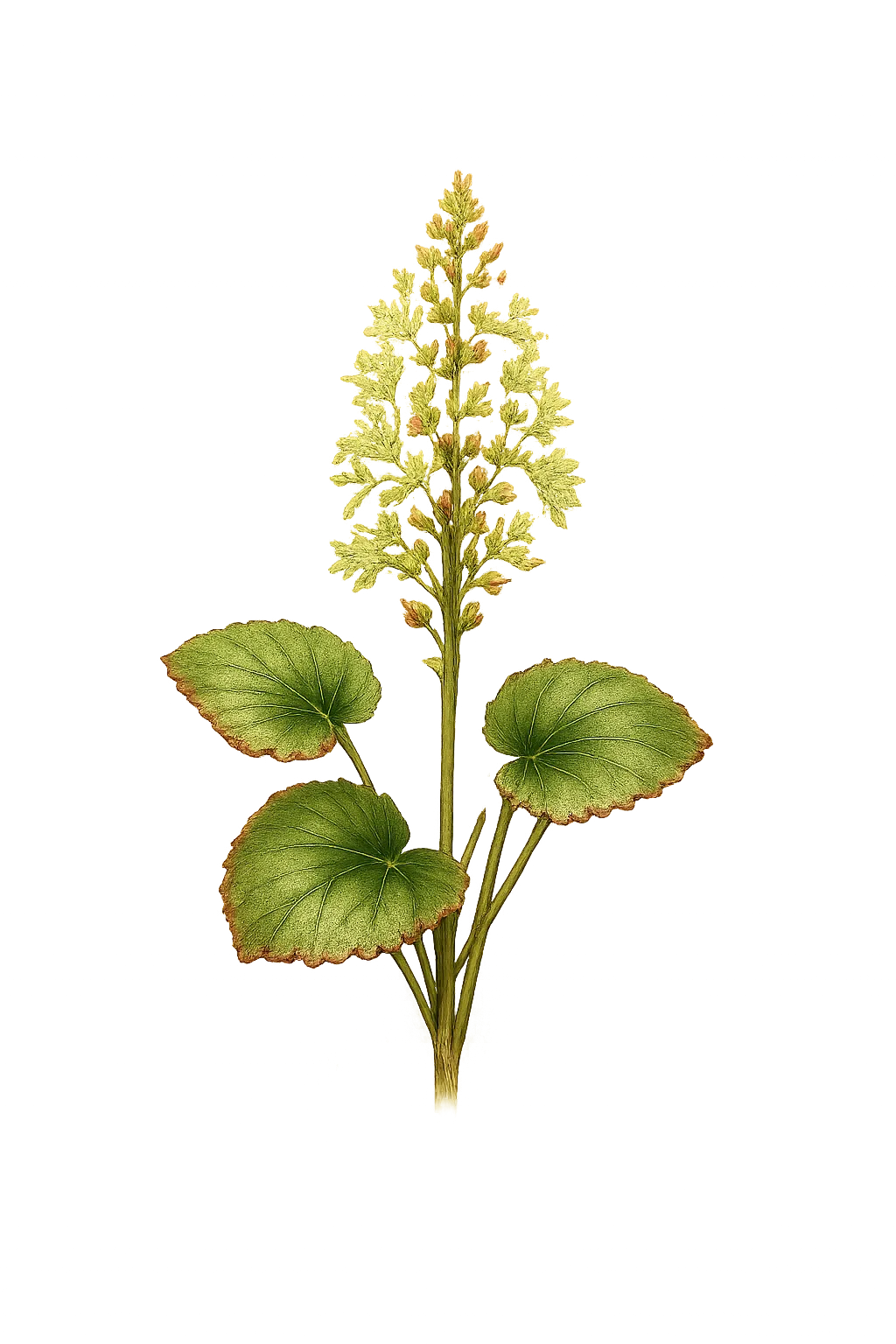 Botanical artwork associated with galax (Galax Sims)