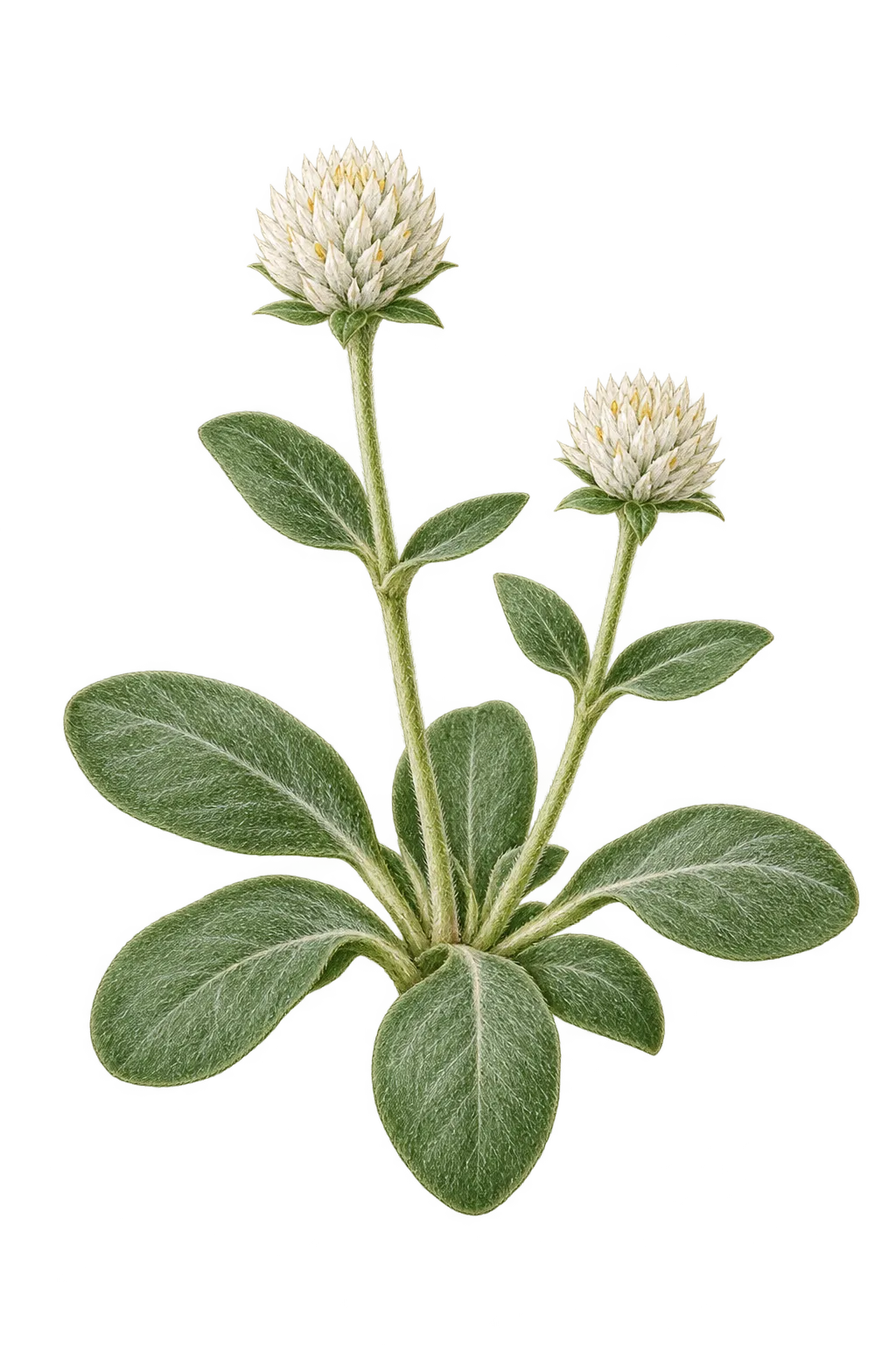 Botanical artwork associated with tufted globe amaranth (Gomphrena caespitosa Torr.)