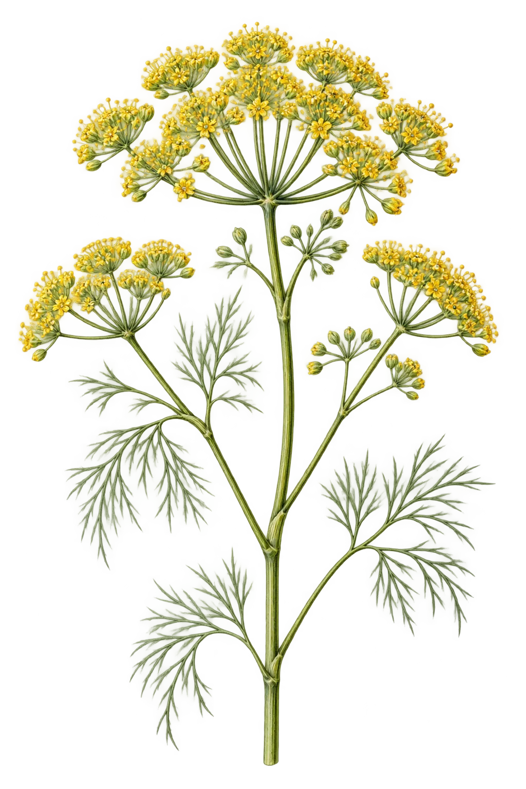 Botanical artwork associated with dill (Anethum L.)