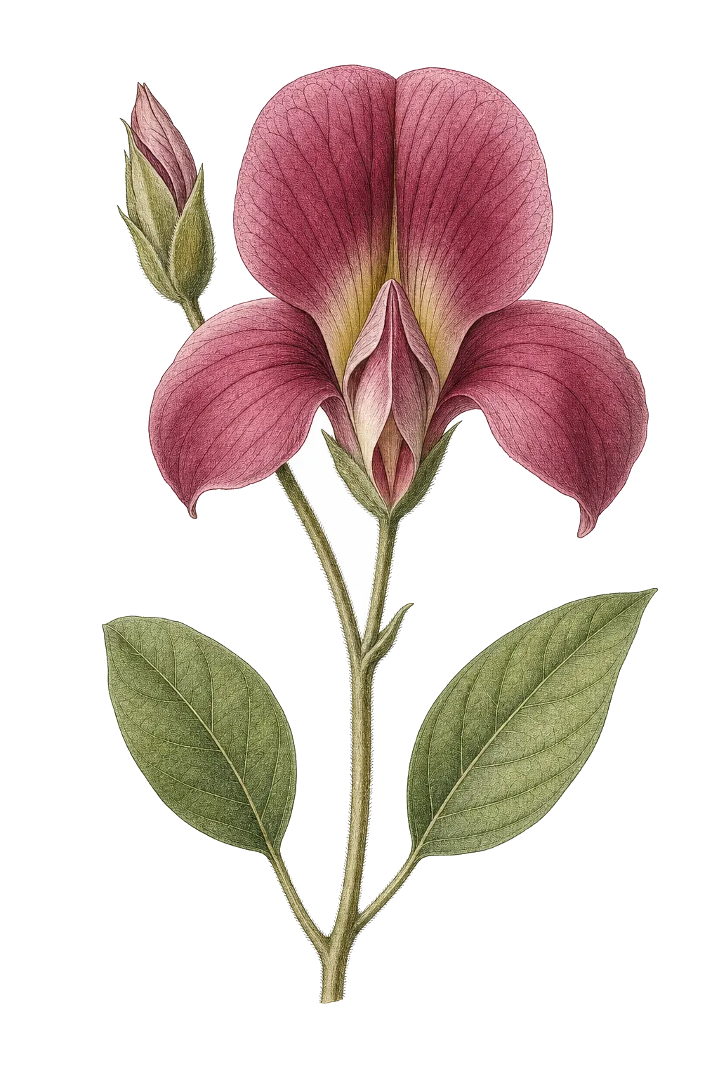 Botanical artwork associated with hammock velvetseed (Guettarda elliptica Sw.)