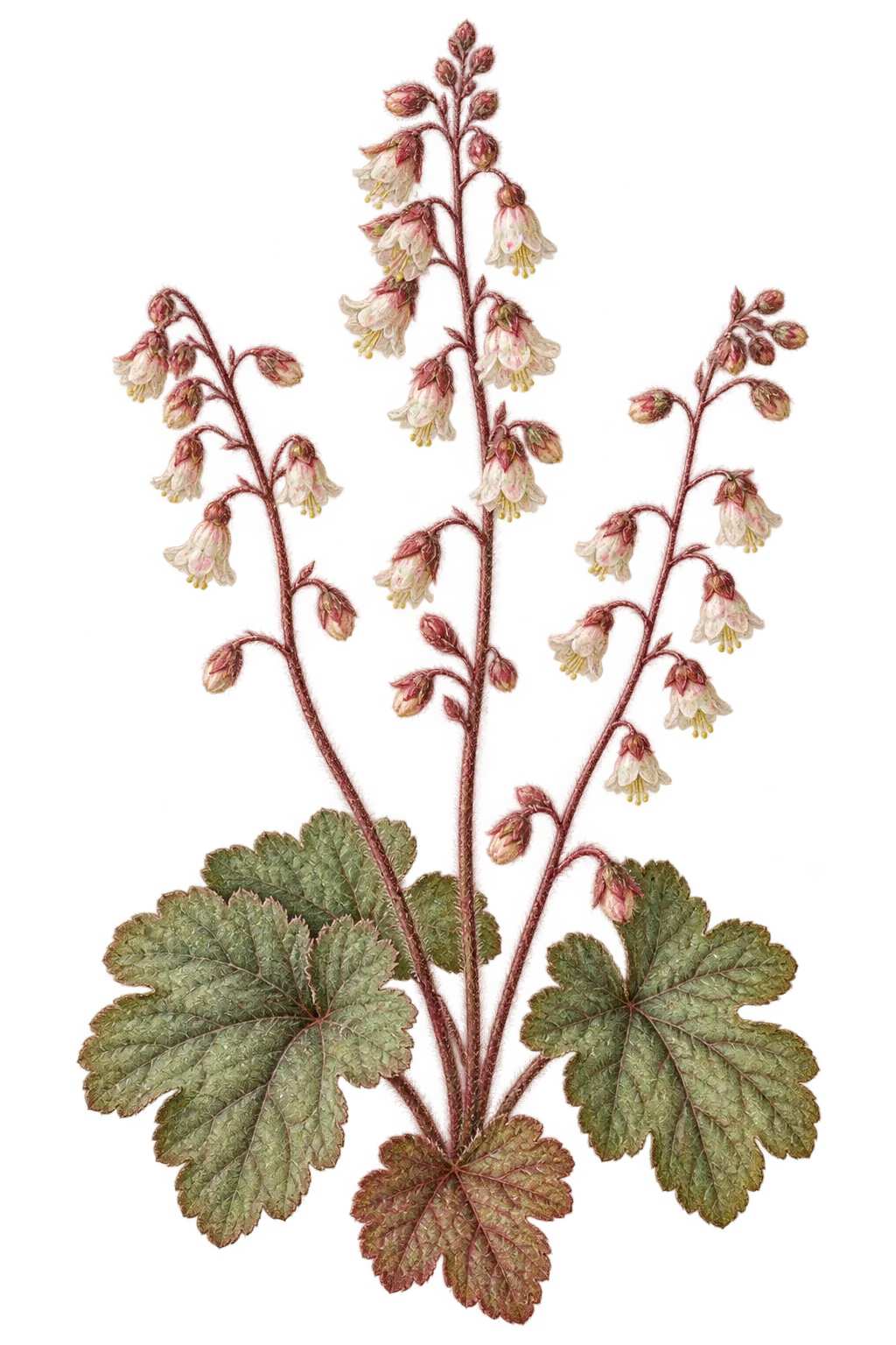 Botanical artwork associated with San Gabriel alumroot (Heuchera abramsii Rydb.)