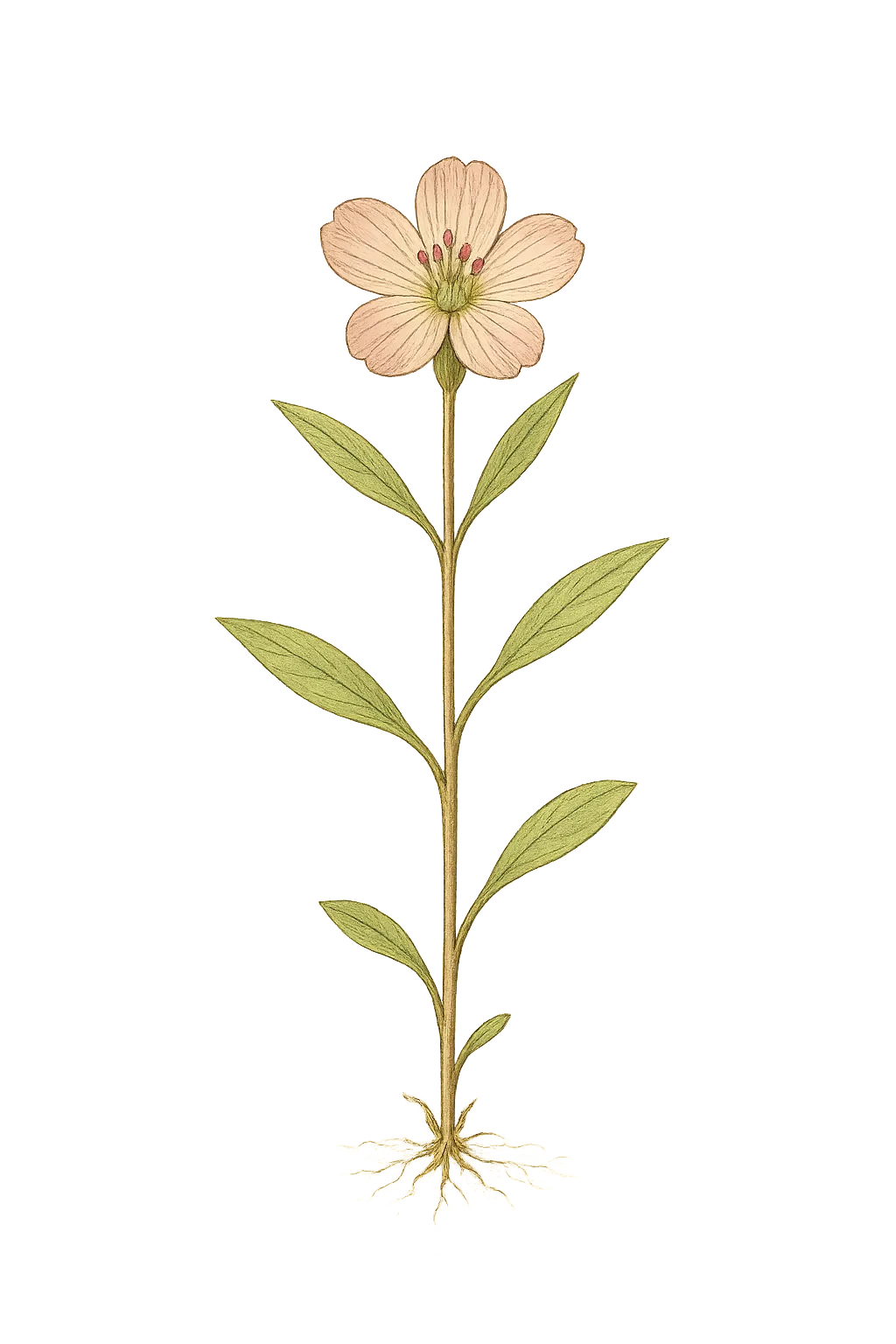 Botanical artwork associated with Lake County dwarf-flax (Hesperolinon didymocarpum H.Sharsm.)