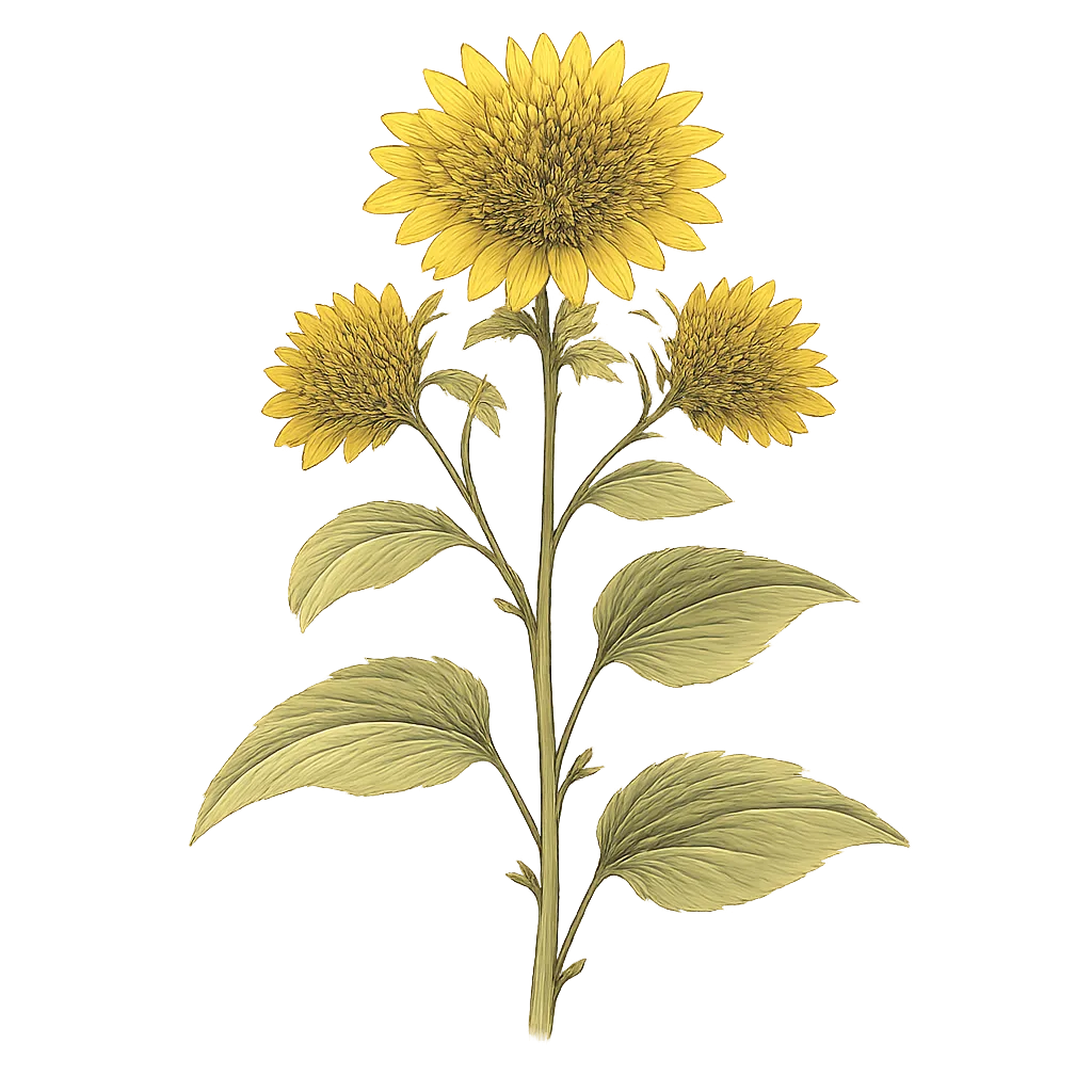 Botanical artwork associated with Algodones sunflower (Helianthus niveus subsp. tephrodes (A.Gray) Heiser)