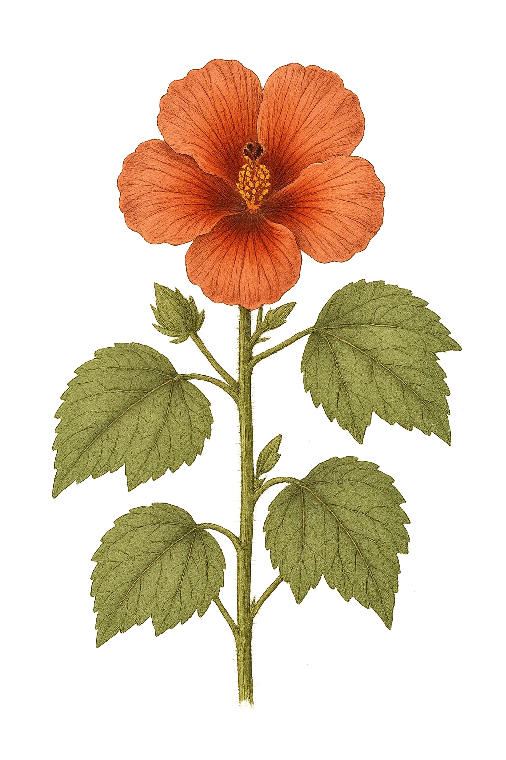 Botanical artwork associated with African rosemallow (Sabdariffa acetosella (Welw. ex Hiern) M.M.Hanes & R.L.Barrett)