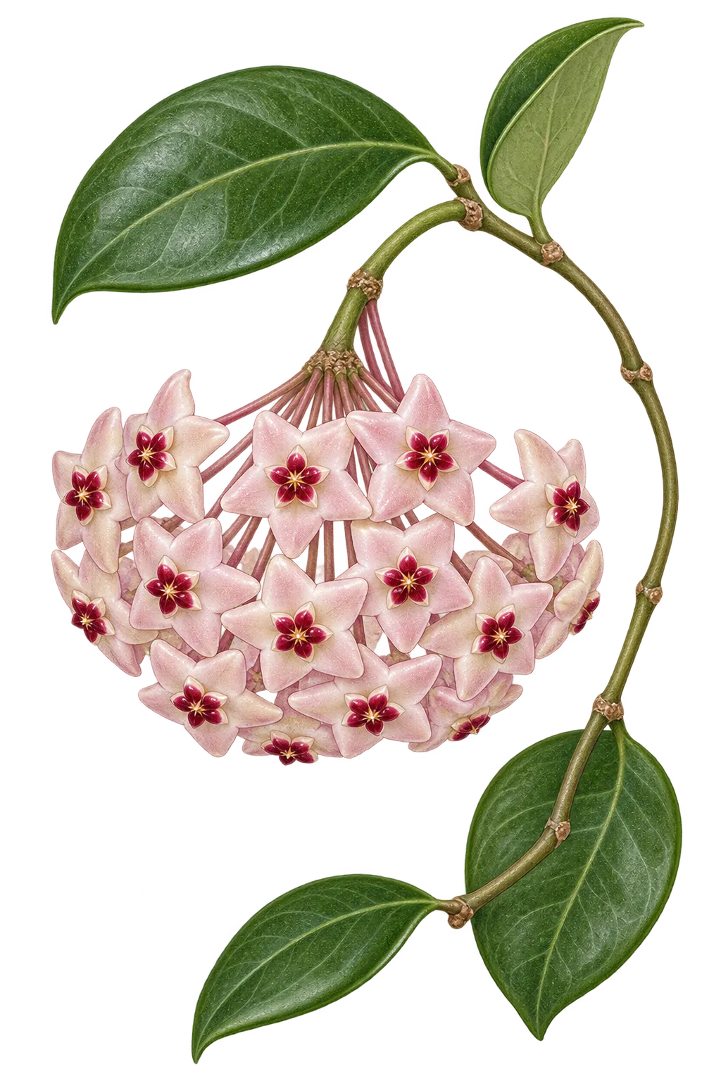 Botanical artwork associated with porcelainflower (Hoya carnosa (L.f.) R.Br.)
