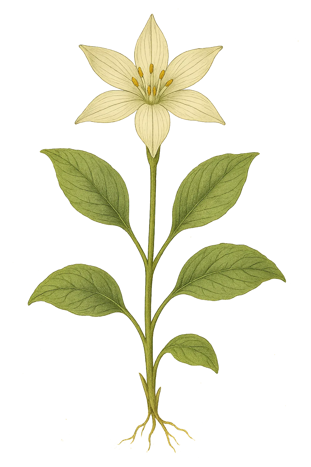 Botanical artwork associated with whitestar (Ipomoea lacunosa L.)