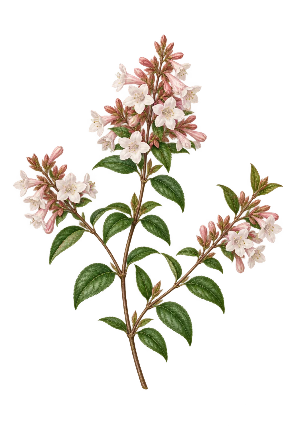 Botanical artwork associated with abelia (Abelia R.Br.)