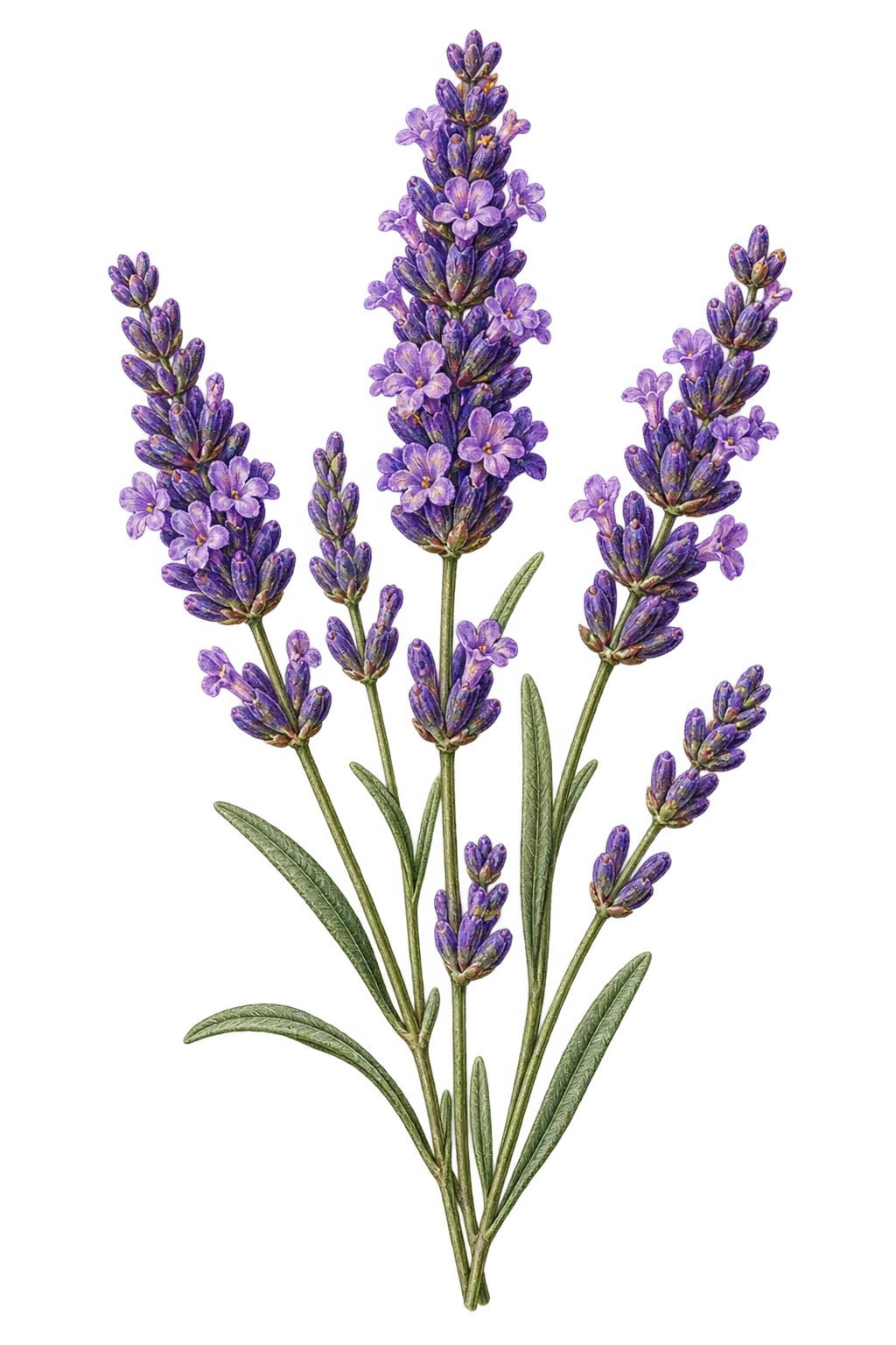 Botanical artwork associated with lavender (Lavandula L.)