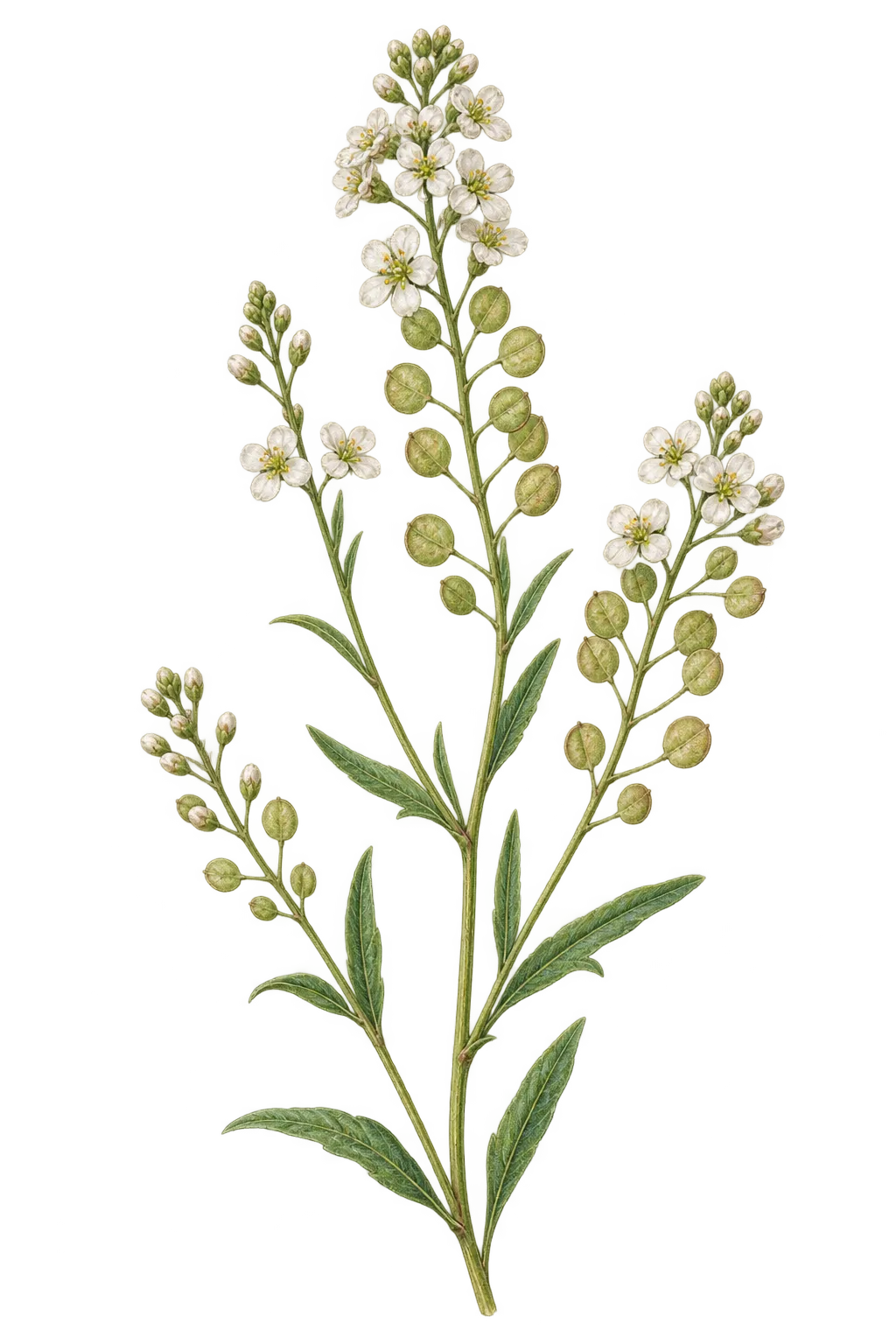 Botanical artwork associated with African pepperwort (Lepidium africanum (Burm.f.) DC.)