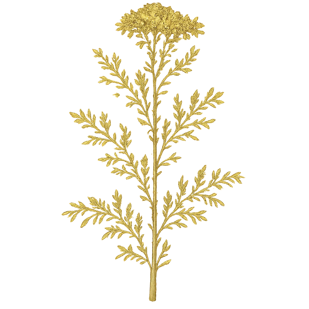 Botanical artwork associated with southernwood (Artemisia abrotanum L.)