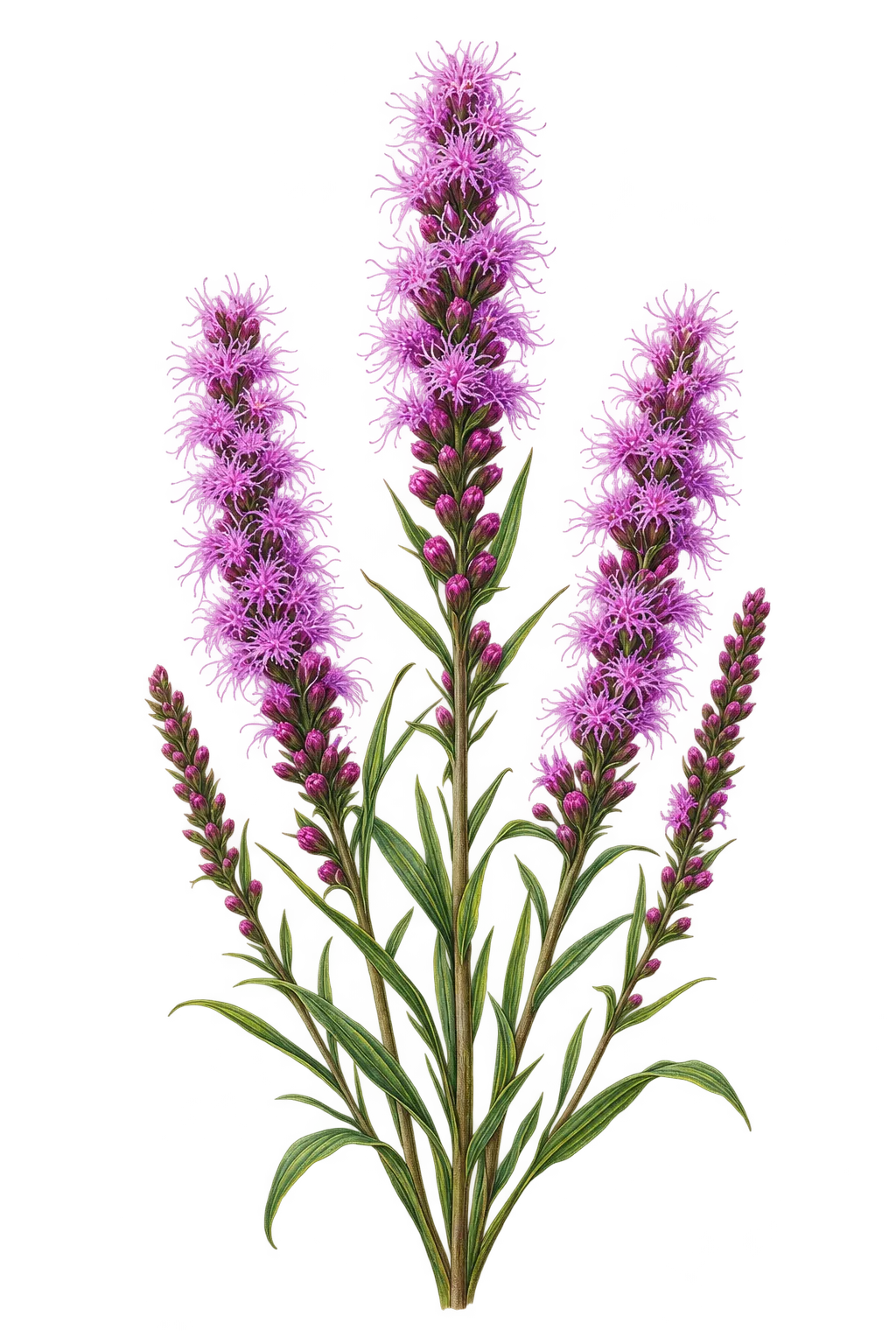 Botanical artwork associated with dense blazing star (Liatris spicata (L.) Martyn)