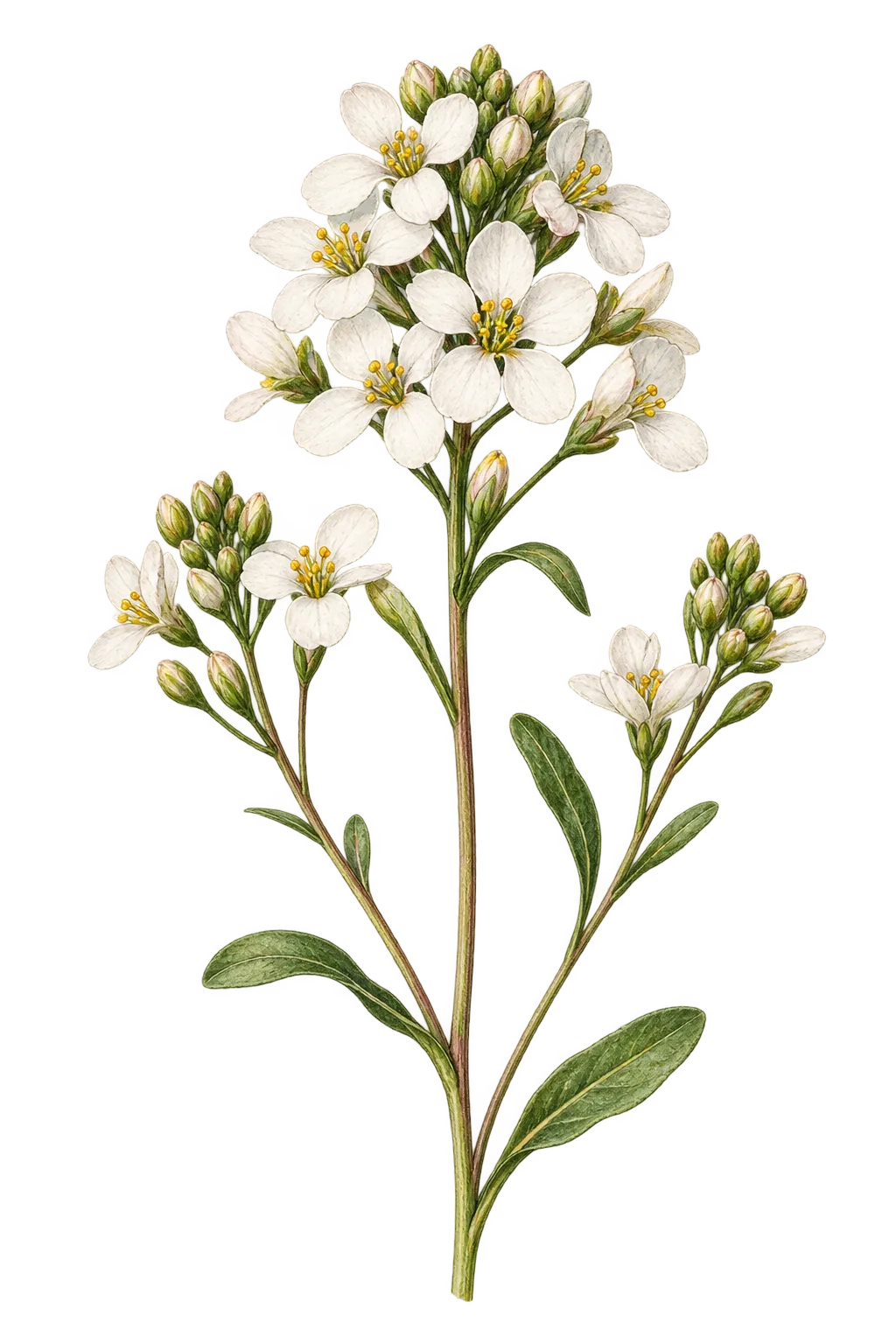 Botanical artwork associated with Waldo rockcress (Arabis aculeolata Greene)
