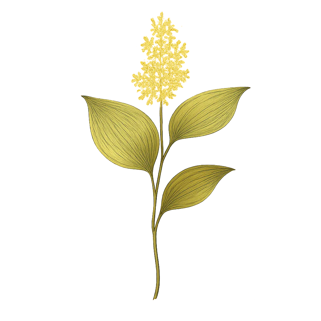Botanical artwork associated with false lily of the valley (Maianthemum dilatatum (Alph.Wood) A.Nelson & J.F.Macbr.)