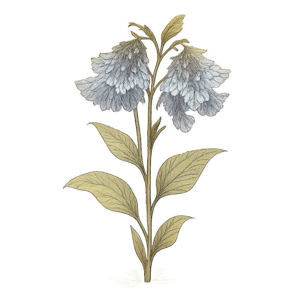 Botanical artwork associated with Drummond's bluebells (Mertensia drummondii (Lehm.) G.Don)