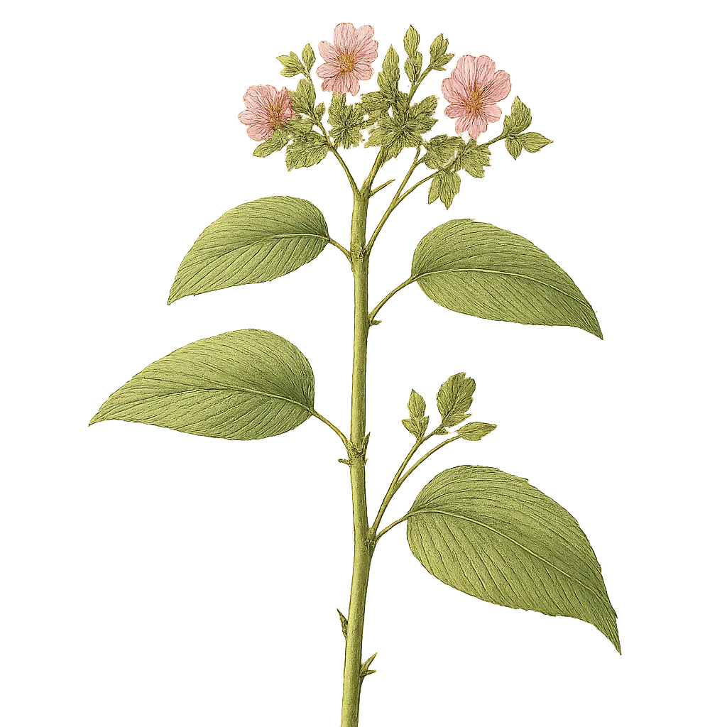 Botanical artwork associated with melochia (Melochia L.)