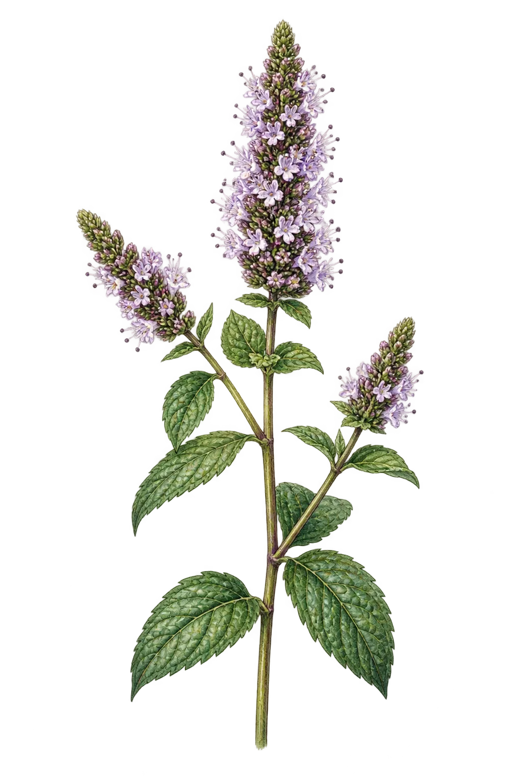 Botanical artwork associated with mint (Mentha ×carinthiaca Host)