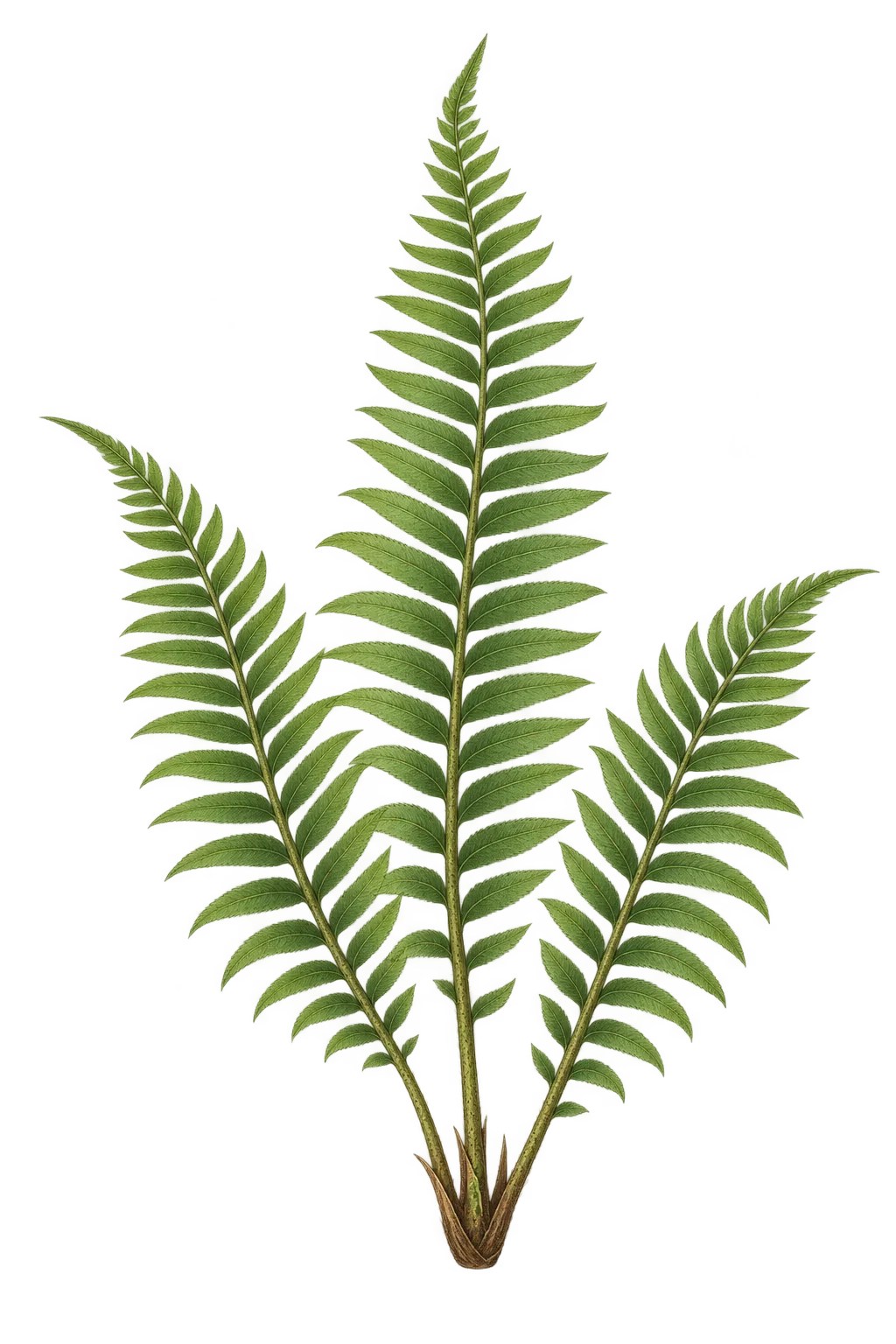 Botanical artwork associated with giant swordfern (Nephrolepis biserrata (Sw.) Schott)