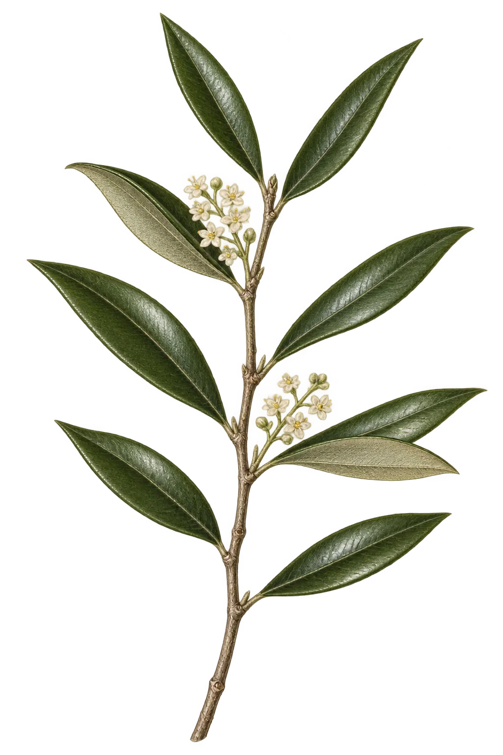 Botanical artwork associated with African olive (Olea europaea subsp. cuspidata (Wall. ex G.Don) Cif.)