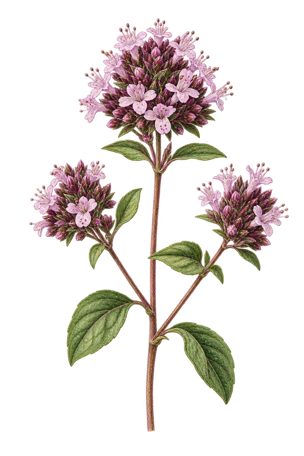 Botanical artwork associated with oregano (Origanum vulgare L.)