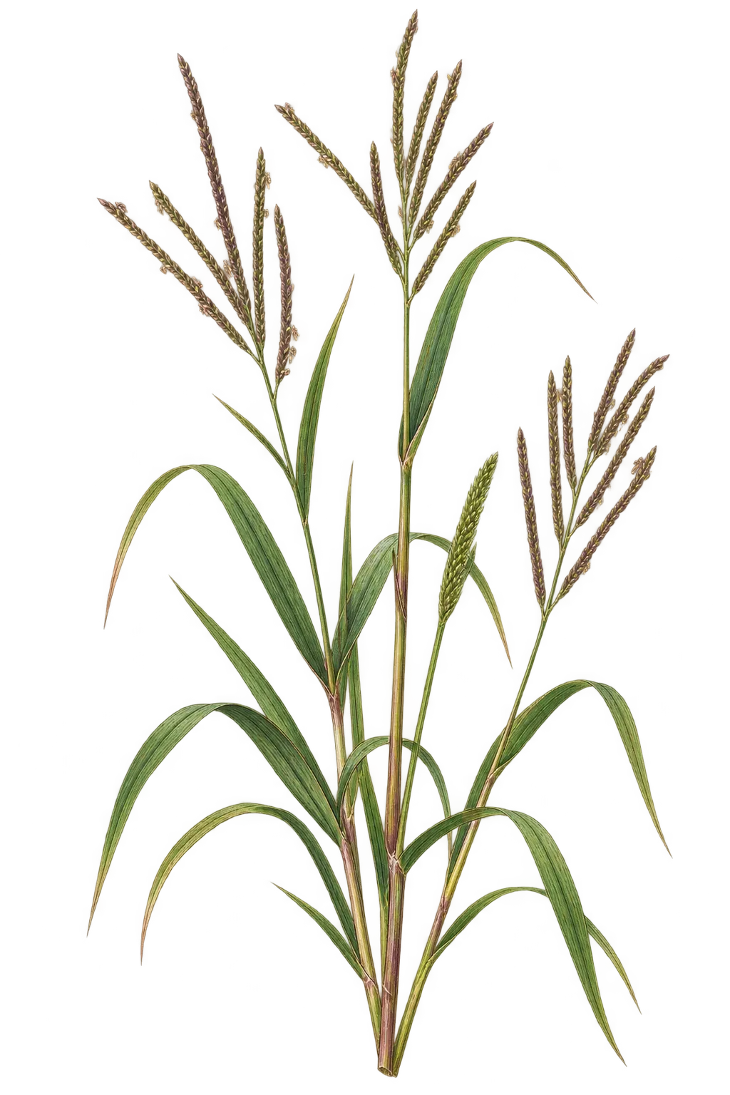 Botanical artwork associated with brook crowngrass (Paspalum acuminatum Raddi)