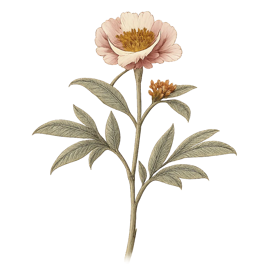 Botanical artwork associated with Brown's peony (Paeonia brownii Douglas ex Hook.)