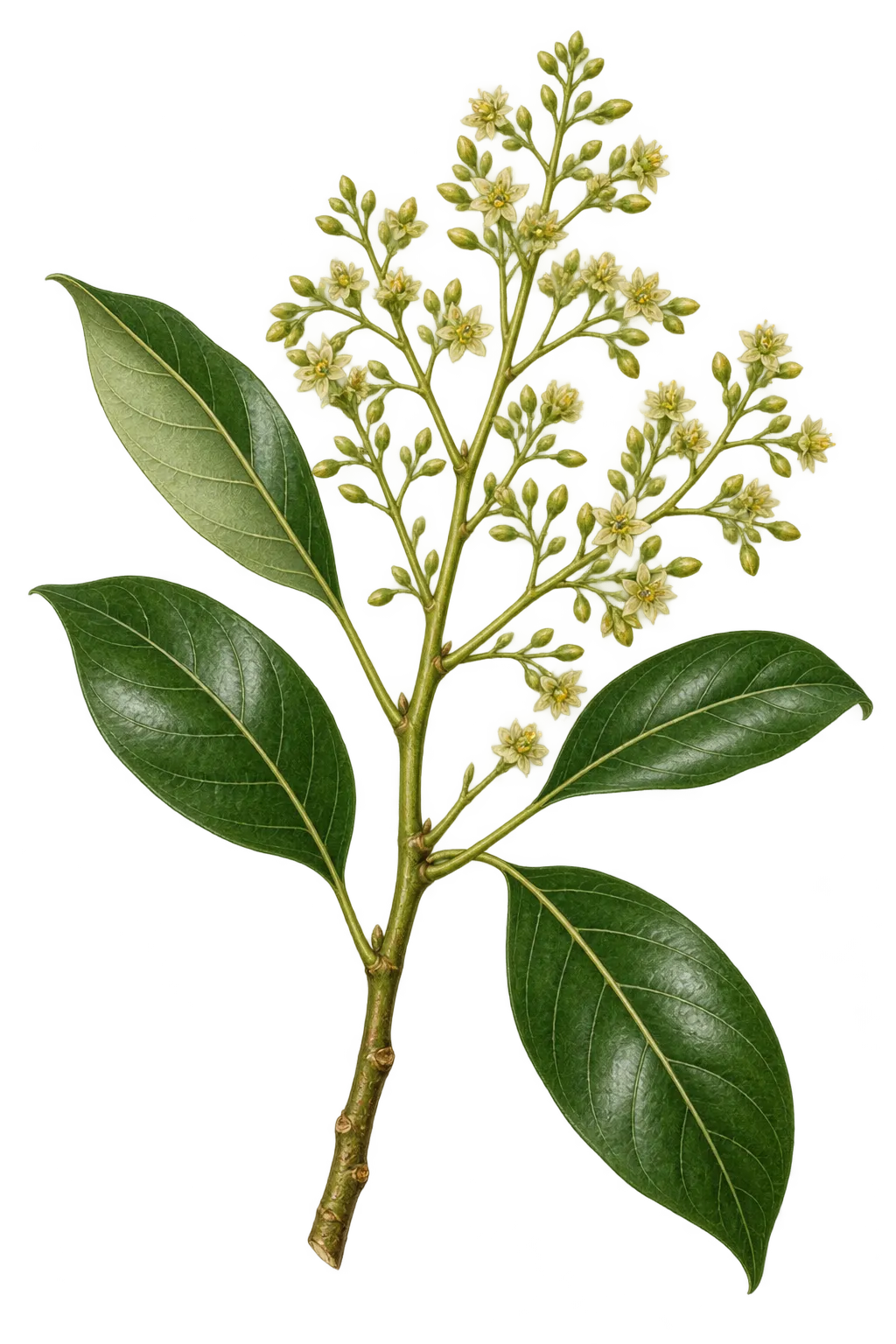 Botanical artwork associated with avocado (Persea americana Mill.)