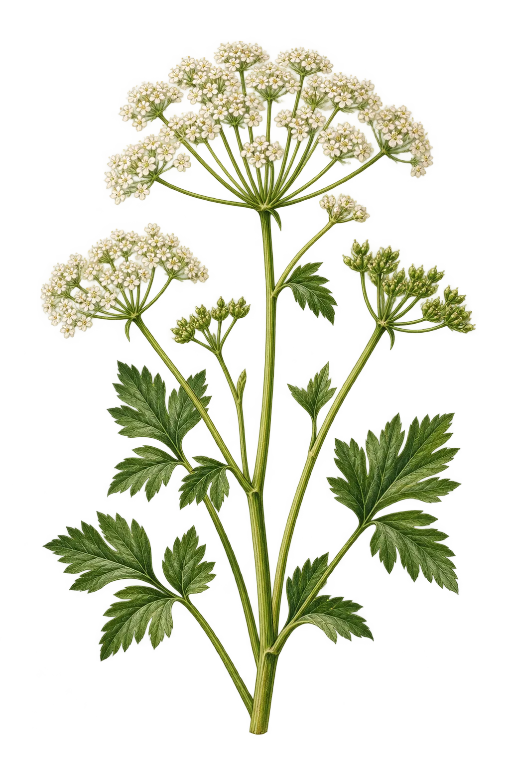 Botanical artwork associated with parsley (Petroselinum crispum (Mill.) Fuss)